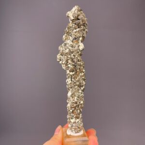 Exquisite Spanish Pyrite Column - Unique Gold Cubic Feature - Sought-After Collector's Treasure