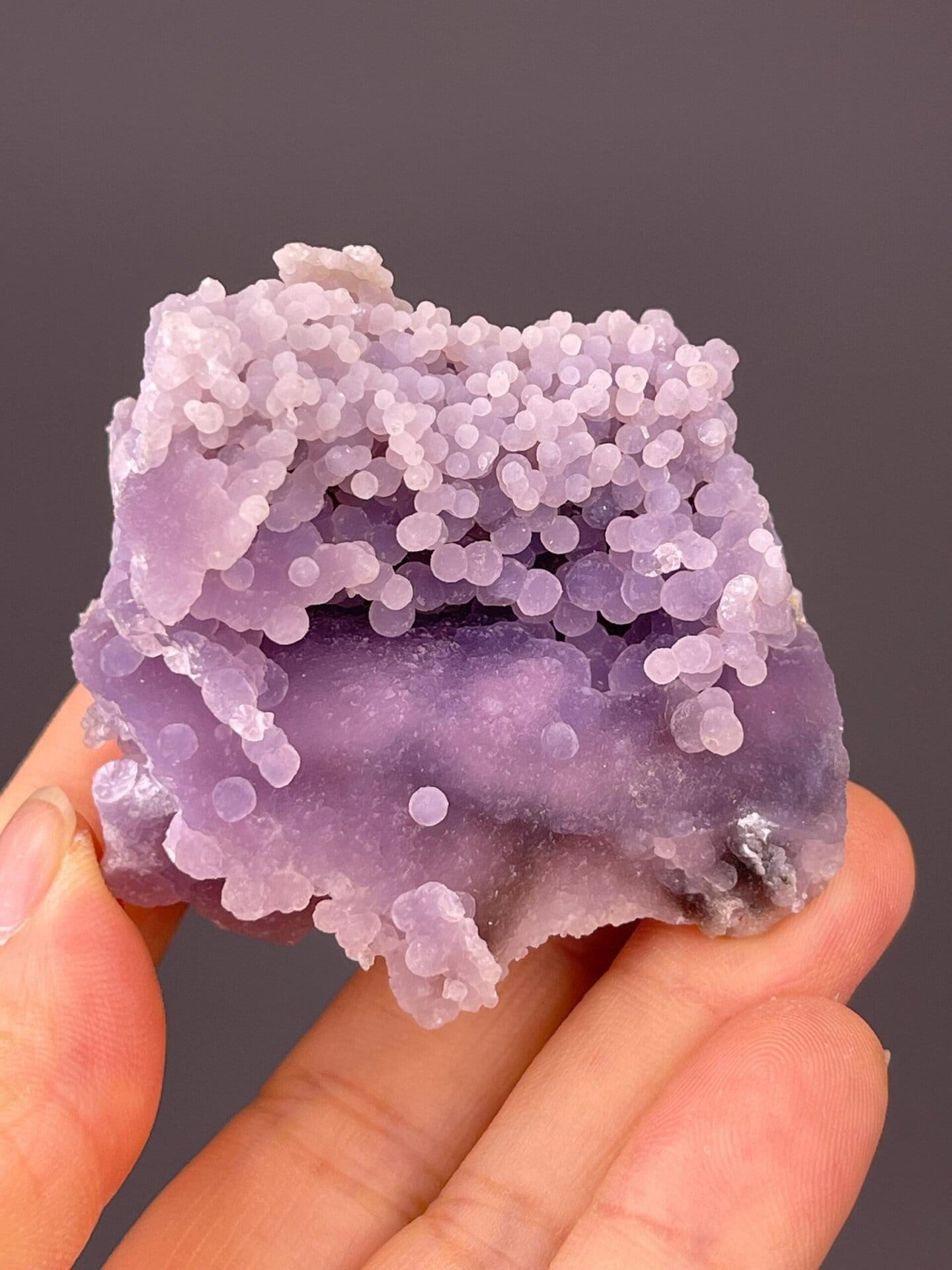Back view of Mamuju grape agate cluster, Sulawesi