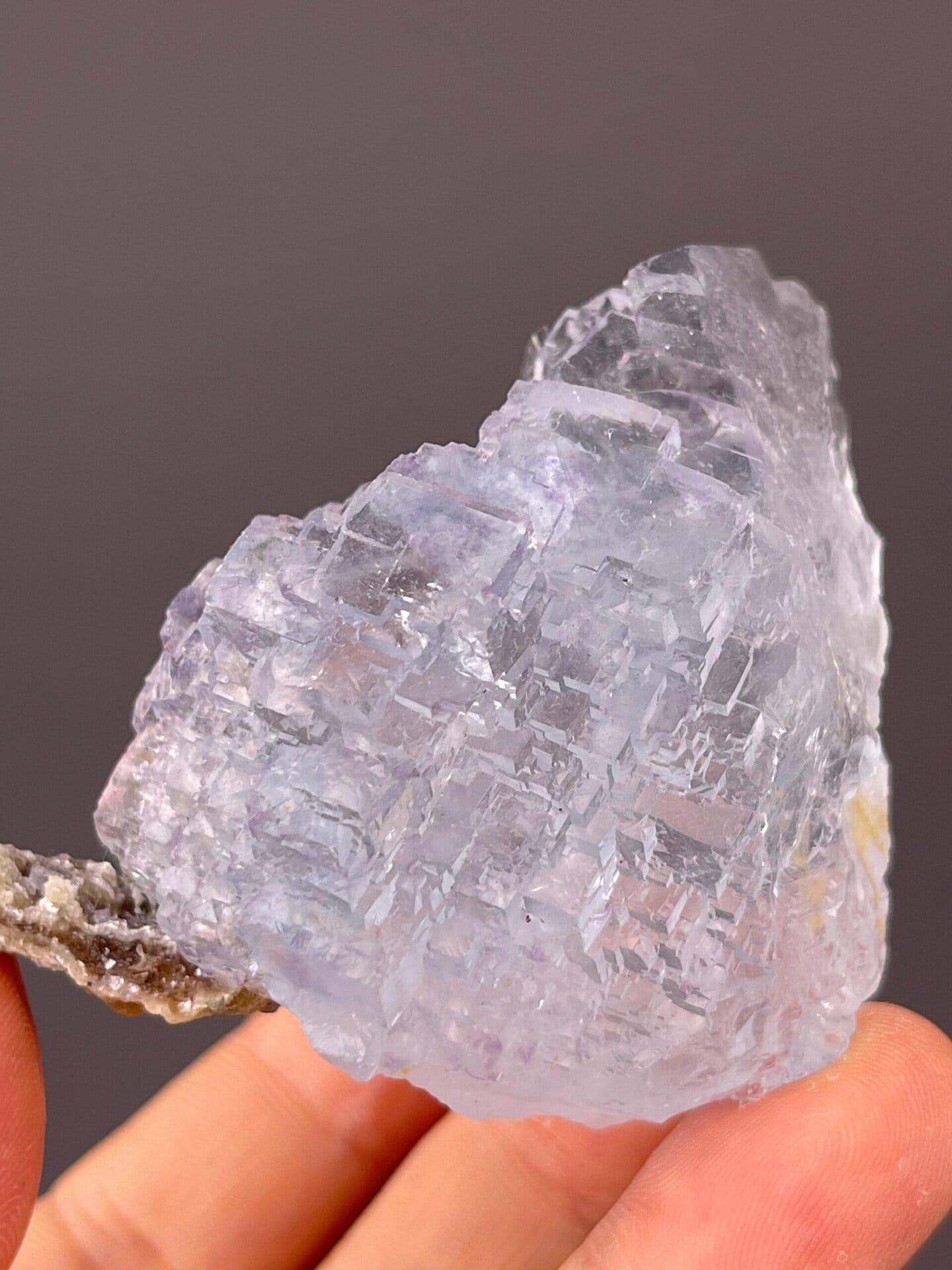 Back view of blue cubic fluorite from Yaogangxian Mine