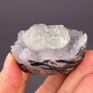 Green Fluorite Twin Crystals - Transparent Beauty - Fujian, China - Natural Mineral Display