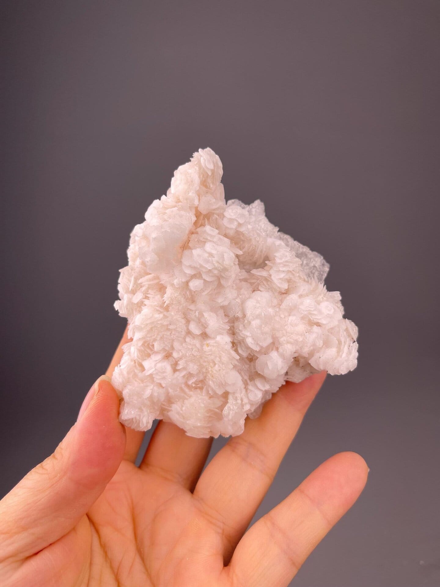Back view of Yaogangxian pink calcite flower cluster