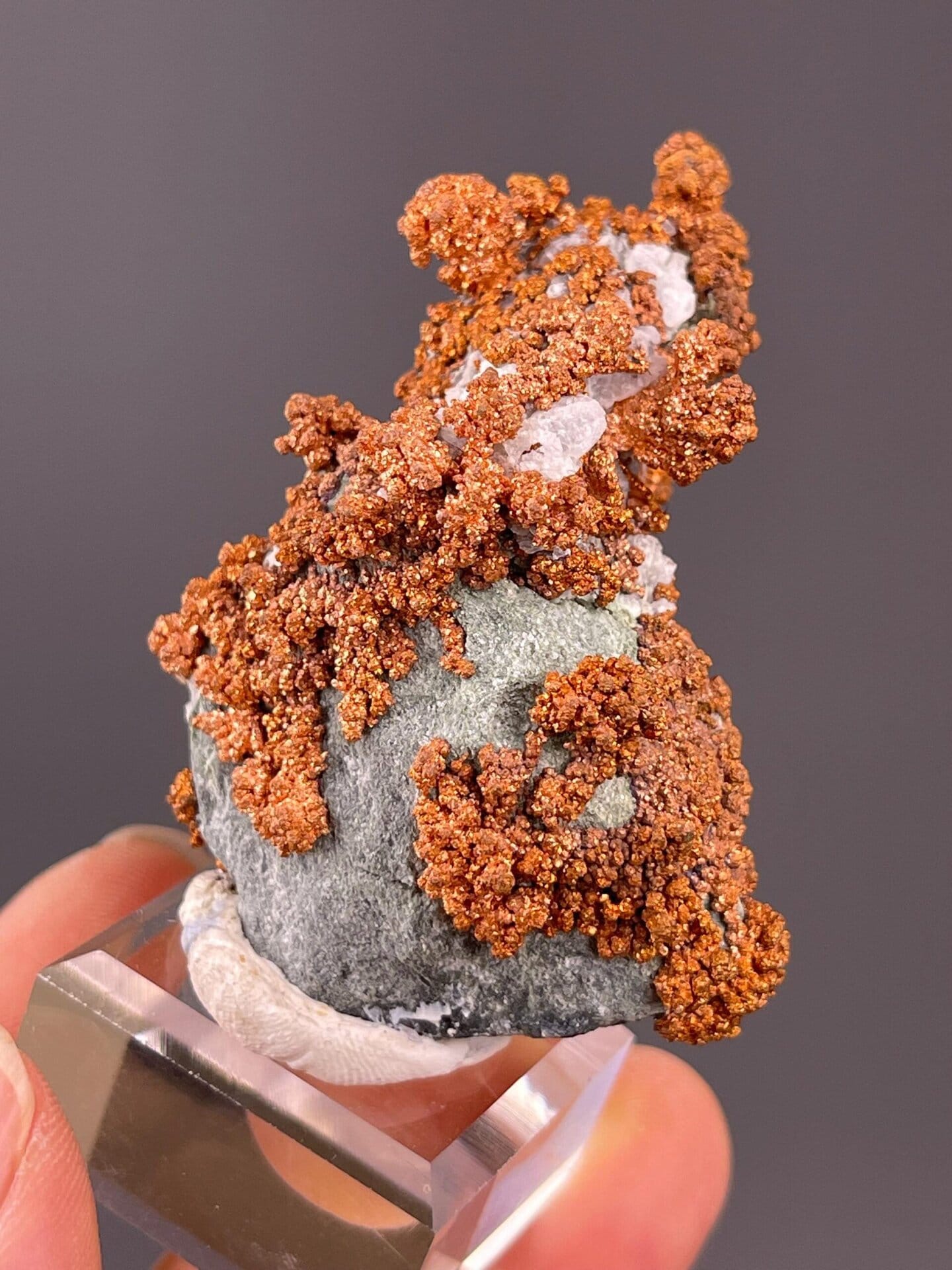 Detail of copper metallic surface and branching morphology