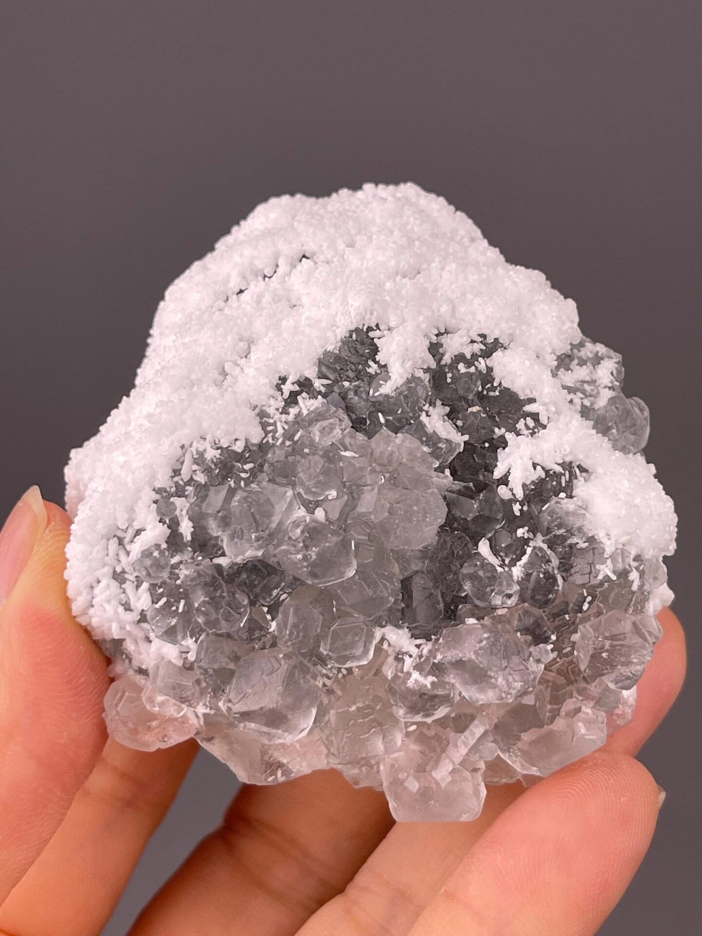 Druzy quartz-coated green fluorite, Fujian Province, China