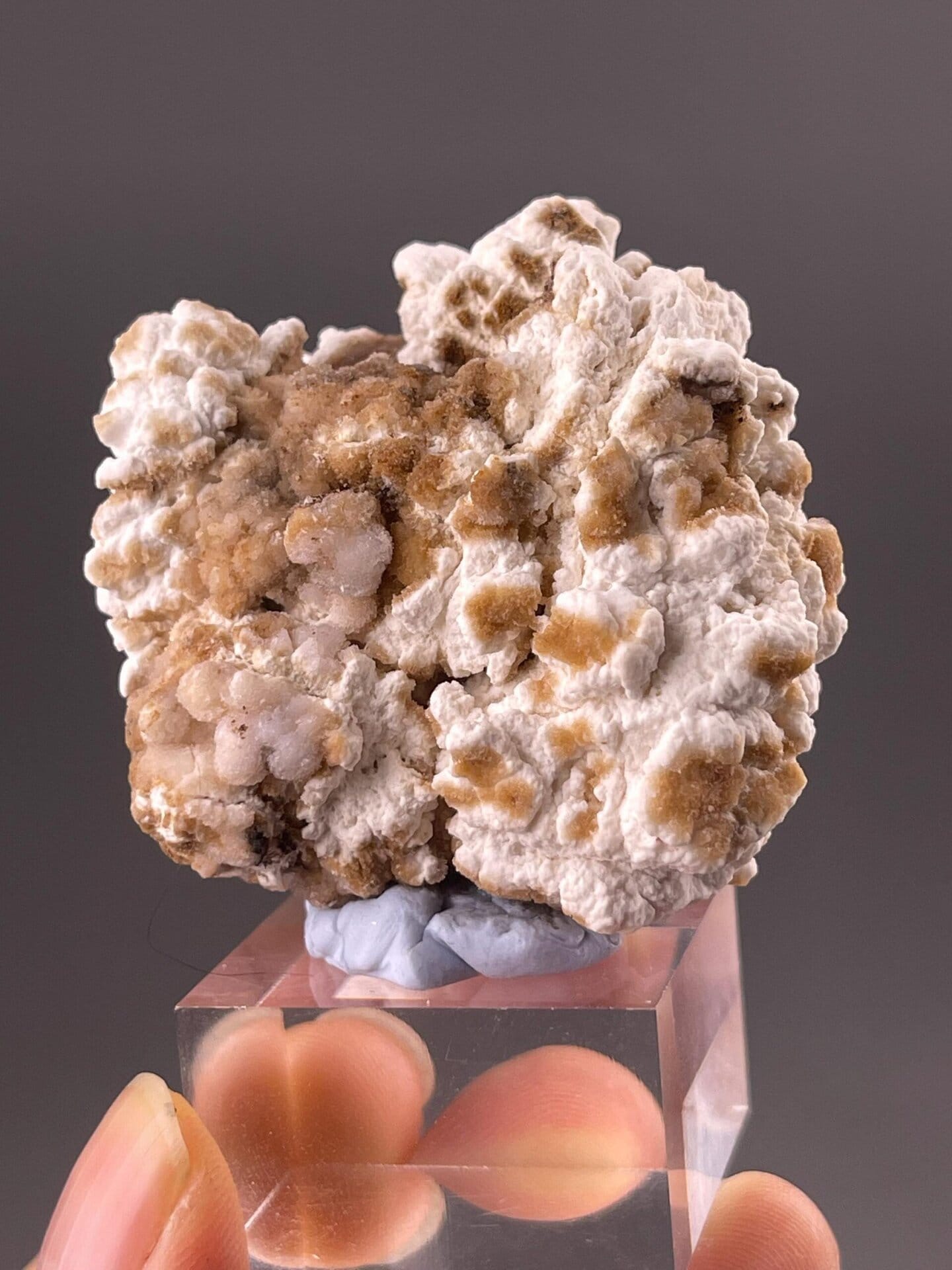 Side view of brown gypsum botryoidal cluster, Guizhou