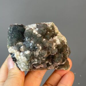 Natural Green Fluorite Cluster - Purple Edges - Inner Mongolia Origin - Unique Mineral Specimen