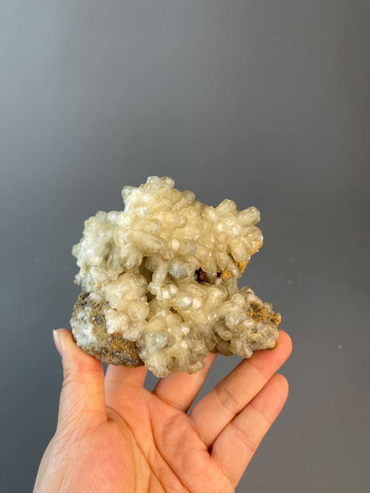 Golden calcite flower column from Hunan, China