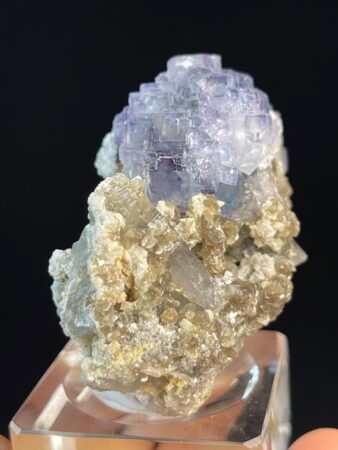 Purple Fluorite Cluster - Staircase Formation - Rare Gemstone from Hunan - Decorative and Collectible Beauty
