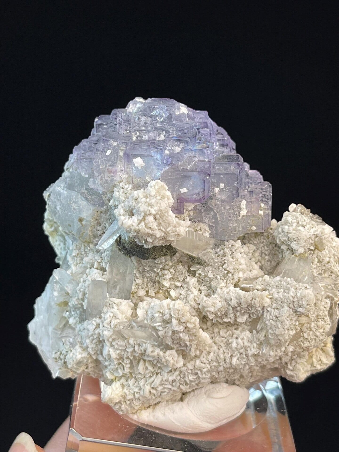 Fluorite CaF2 isometric staircase cubic growth, Yaogangxian