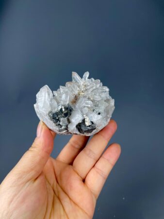Natural YGX Crystal and Pyrite Geode - Shimmering Pillar Formation - Earthly Marvel - Decorative Mineral Gem