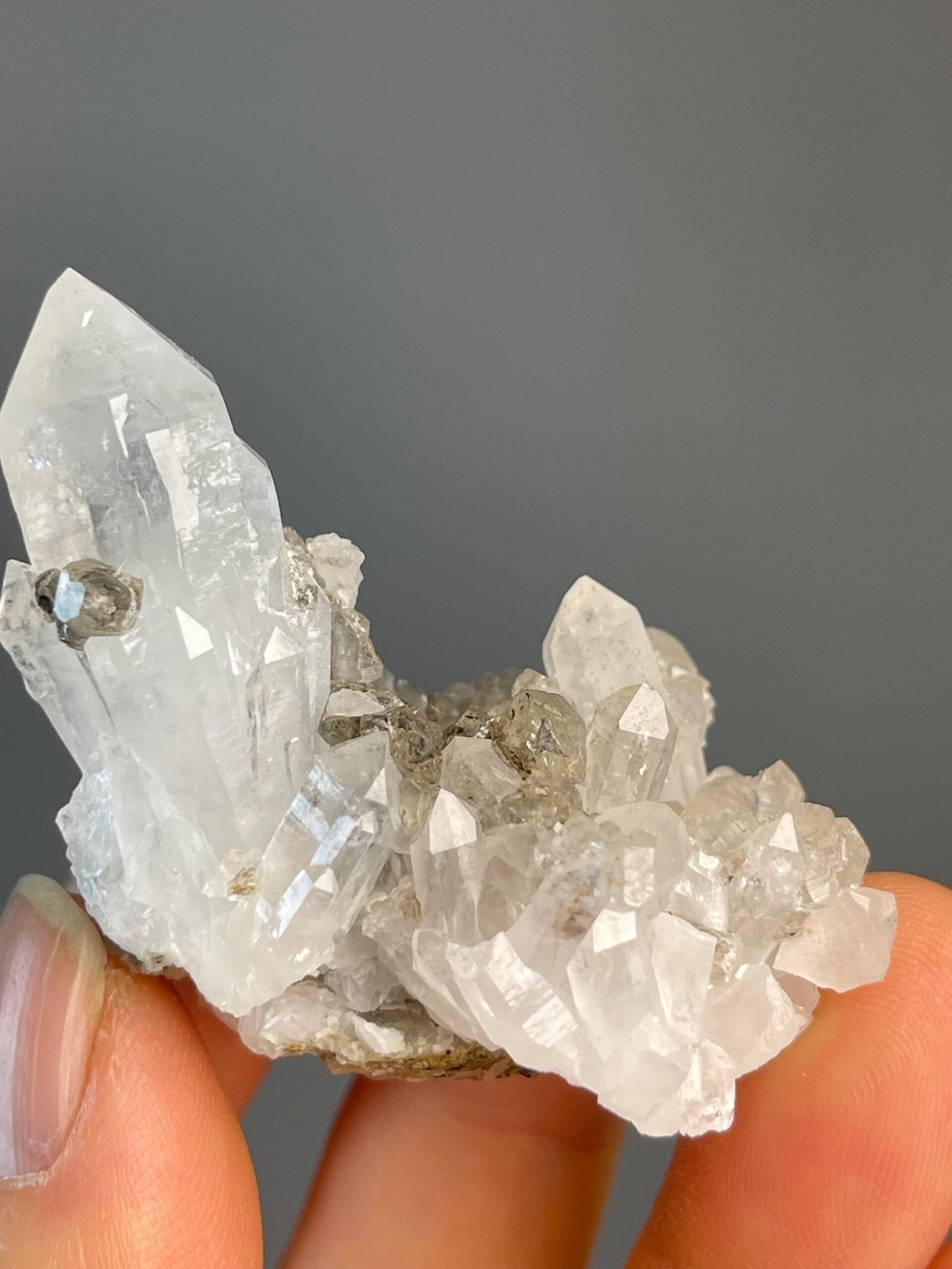 Smoky quartz tower cluster from Yaogangxian, Hunan, China