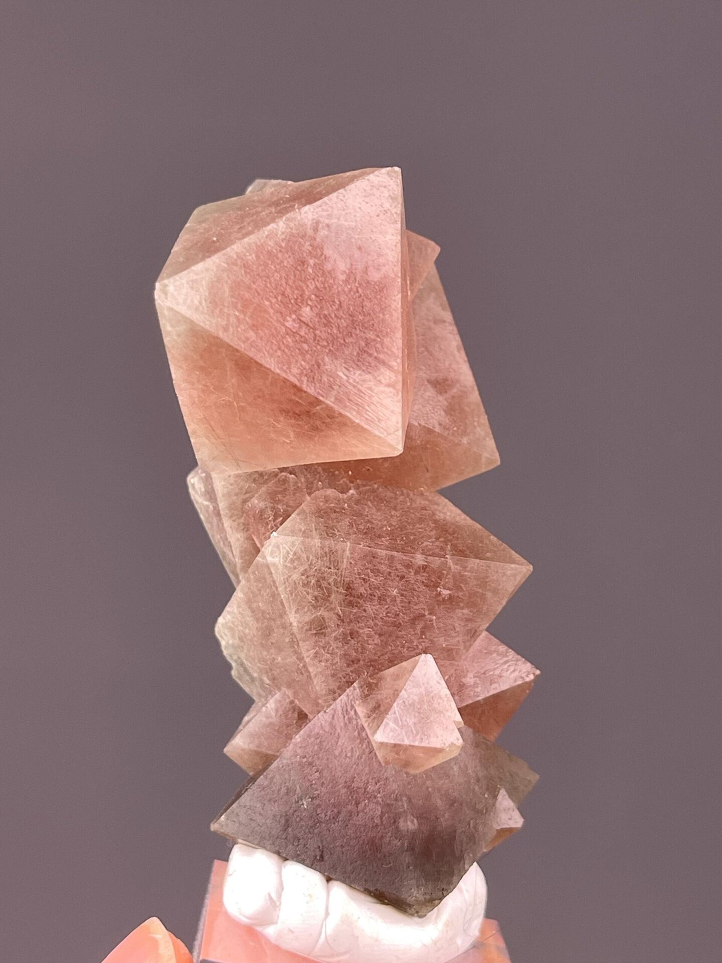 Fluorite CaF2 isometric red octahedral habit, Inner Mongolia