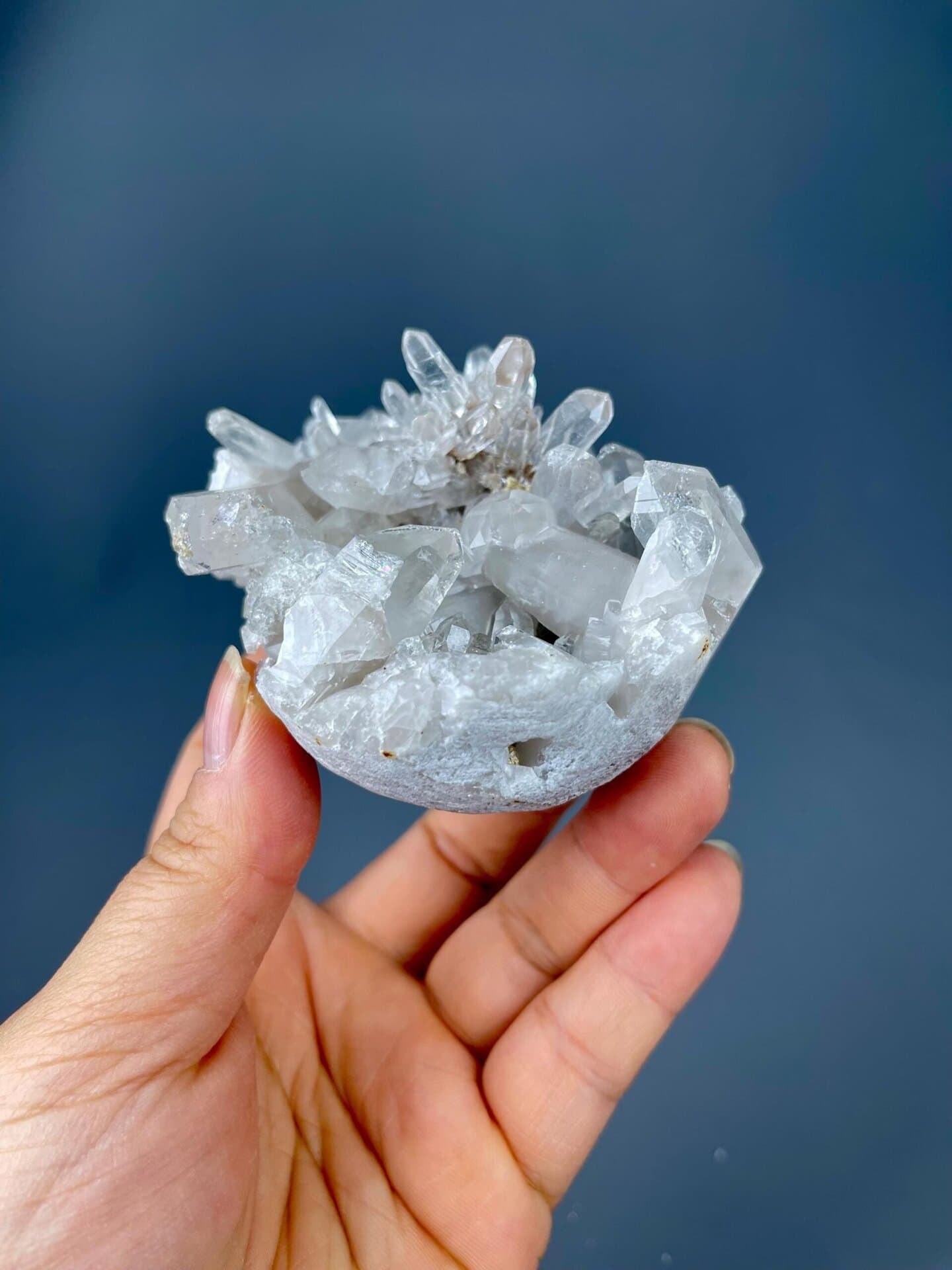 Golden pyrite luster inside unusual pillar geode, YGX