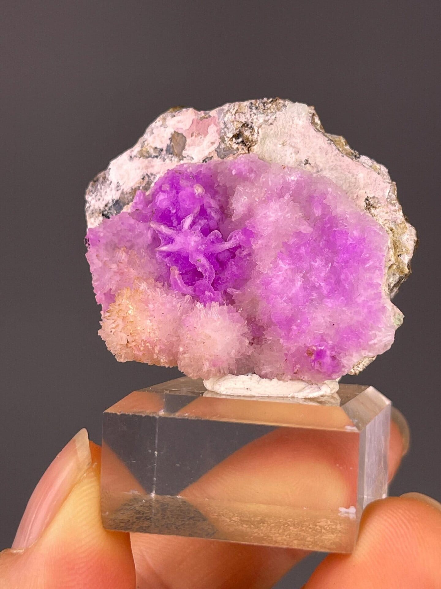 Close-up of pink cobaltoan calcite from Yunnan province