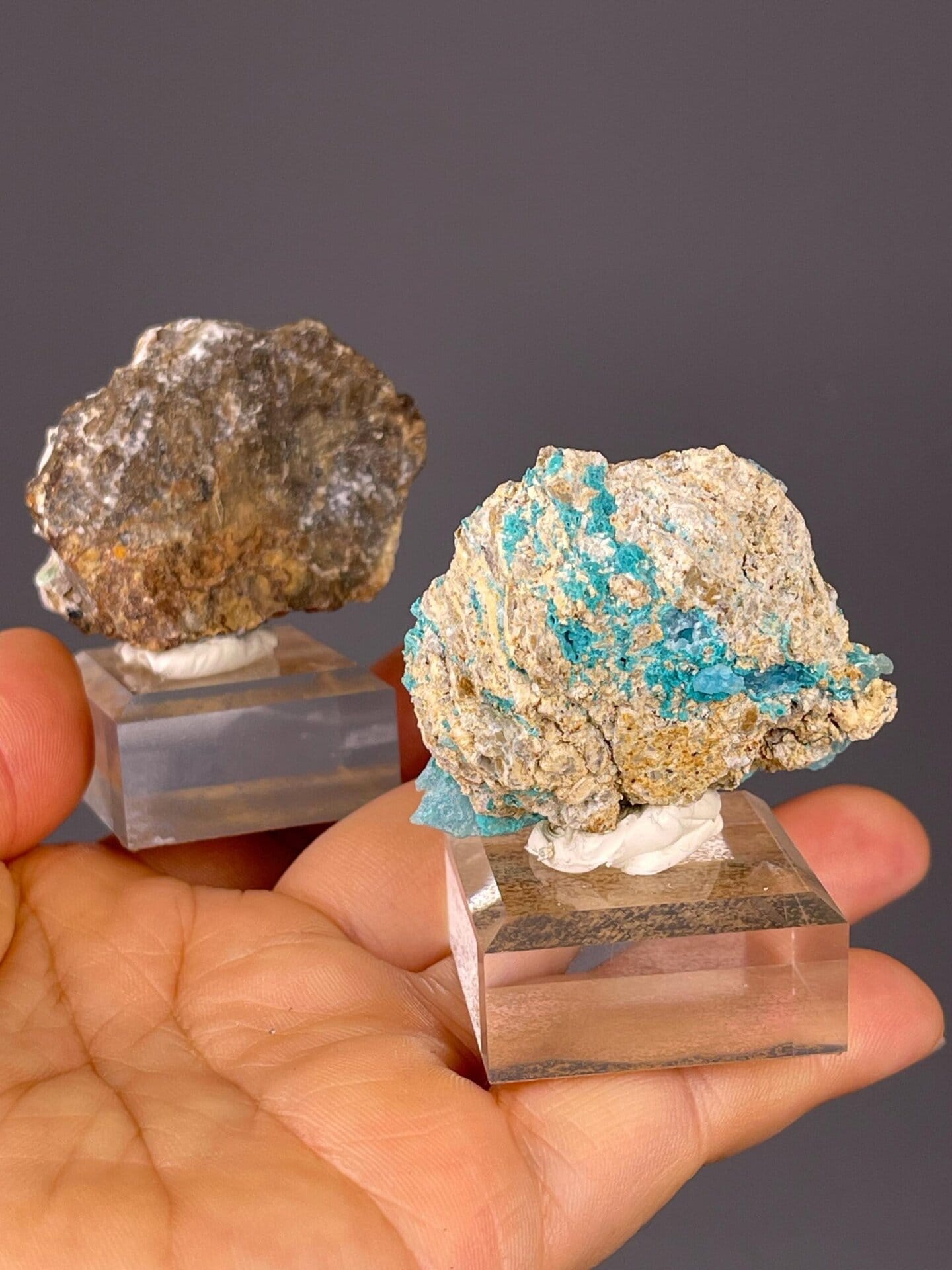 Pink cobaltoan calcite CaCO3 with hemimorphite specimen