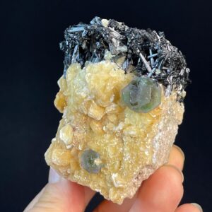 Calcite and Tourmaline Specimen - Fluorescent Crystals - Namibia - Exquisite Mineral Display