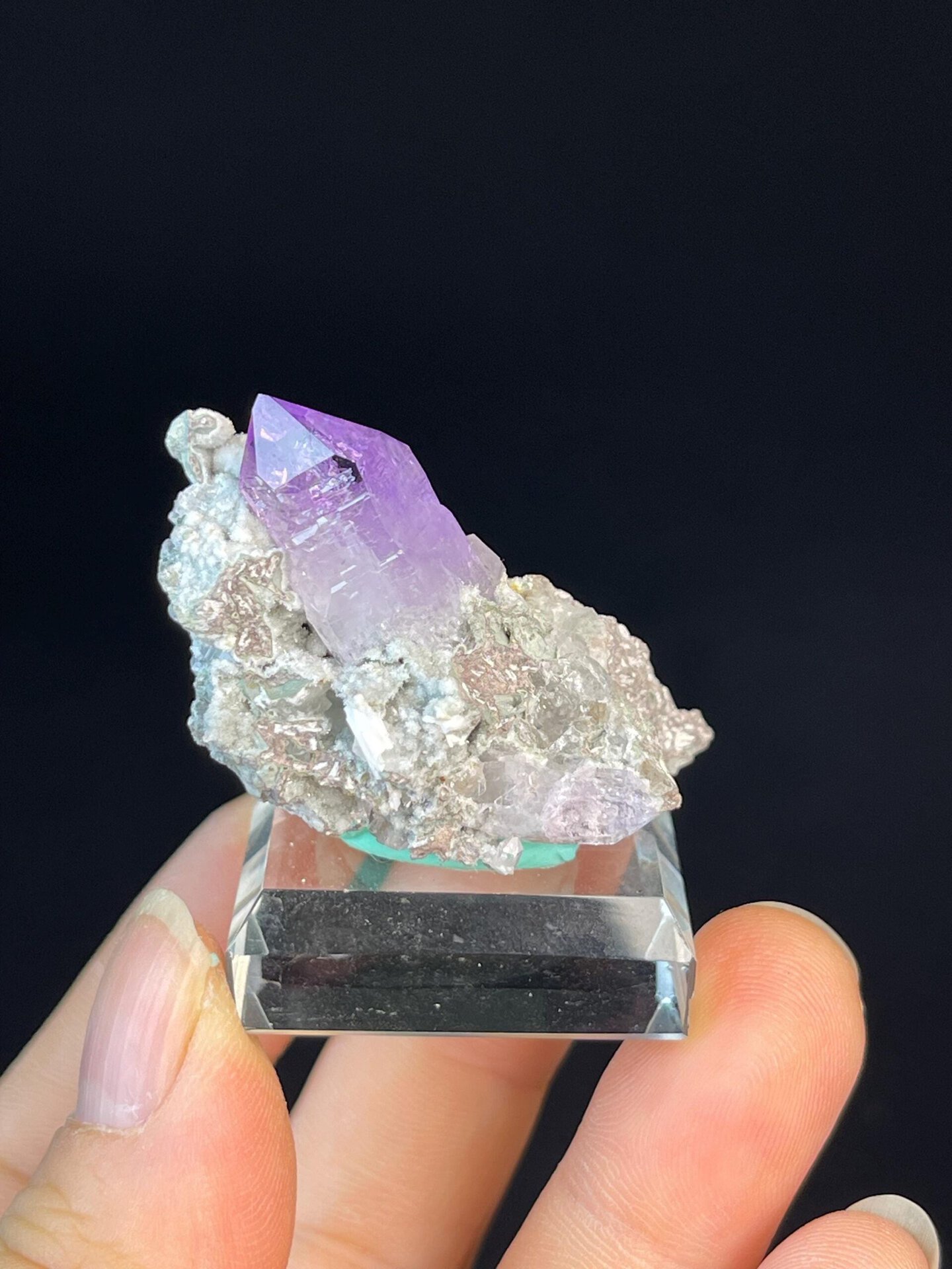 Deep purple amethyst crystal cluster from Brazil