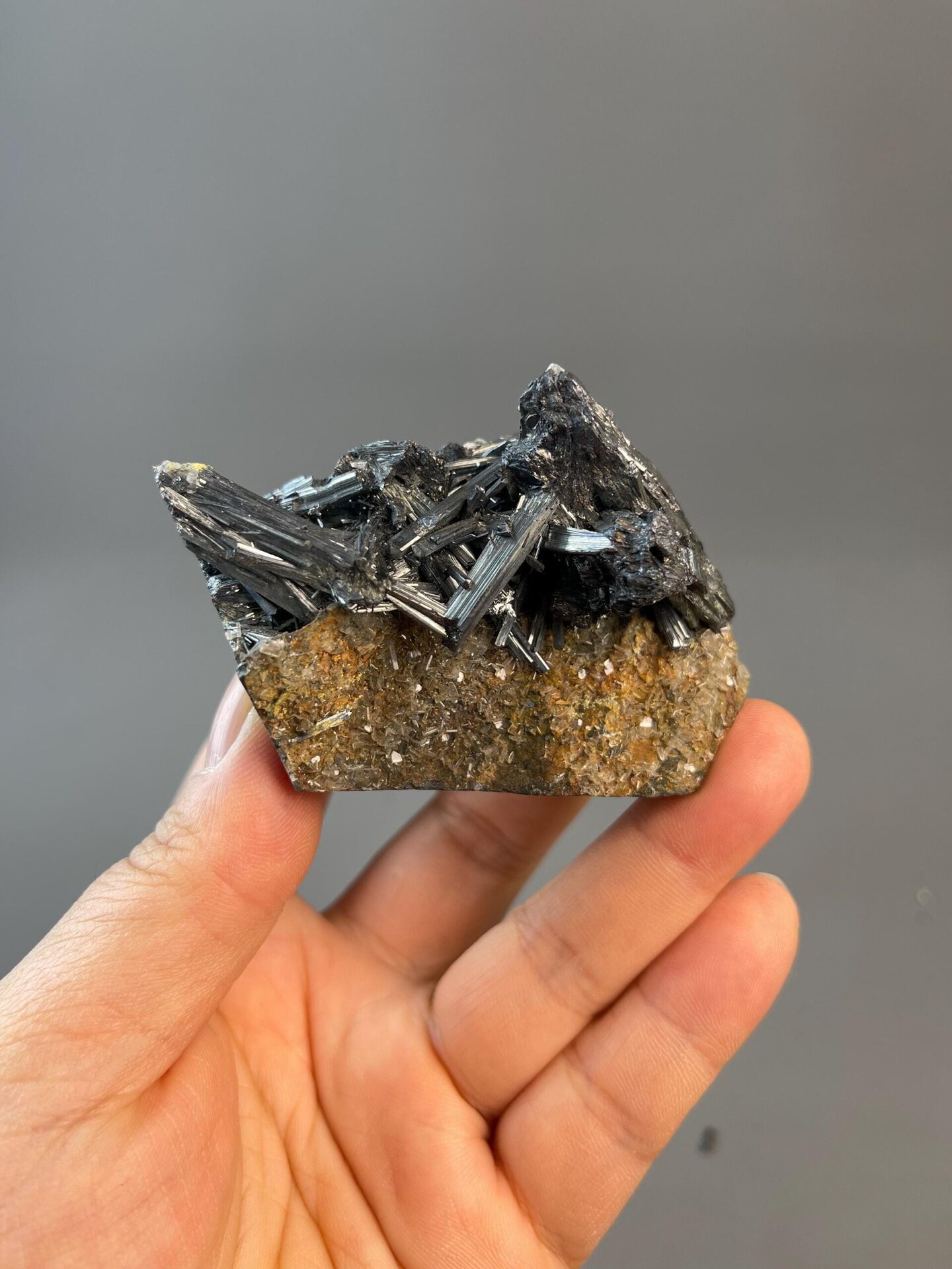 Stibnite crystal cluster from Hunan, China