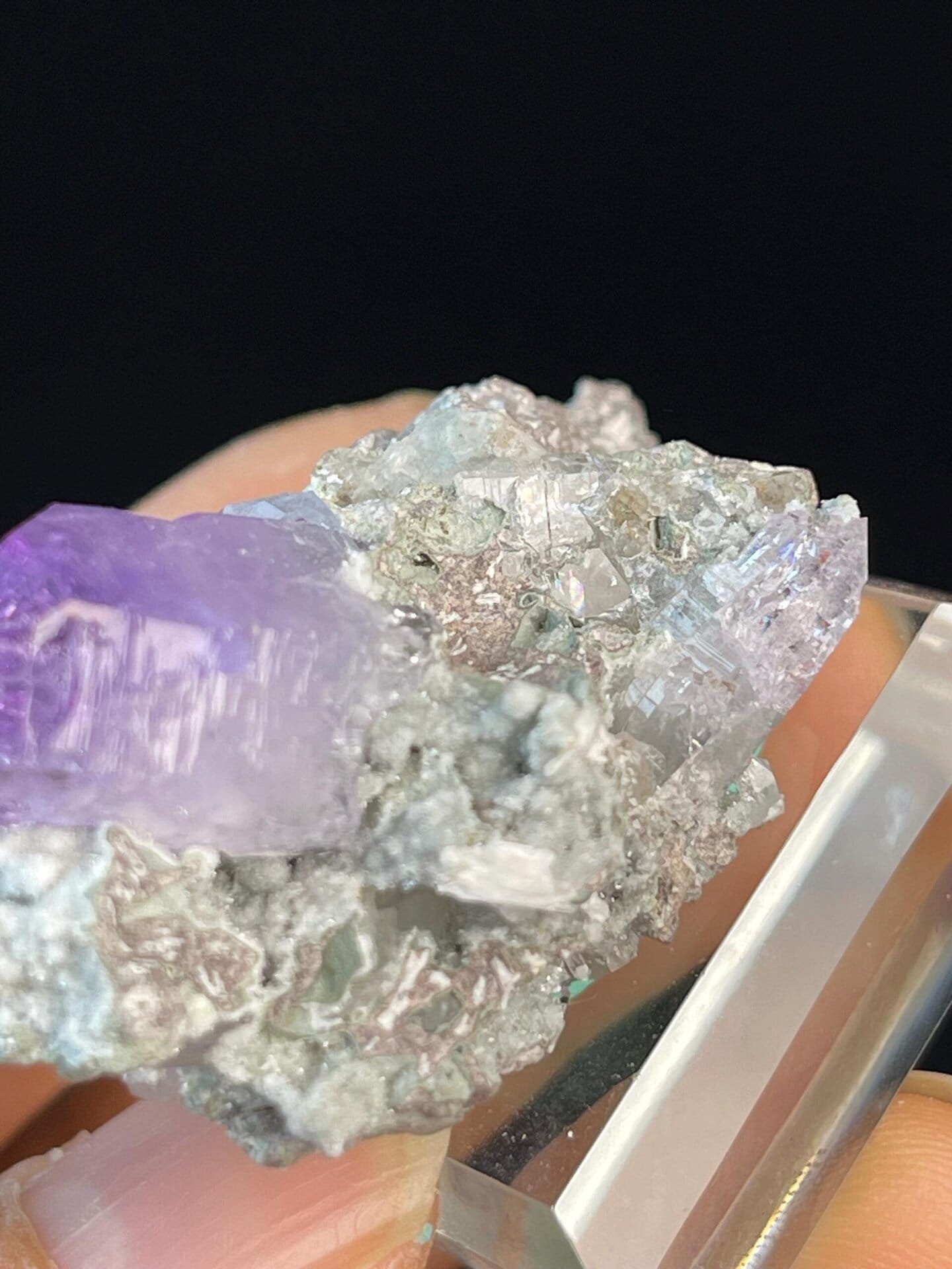 Purple amethyst crystal tips showing good structure, Brazil