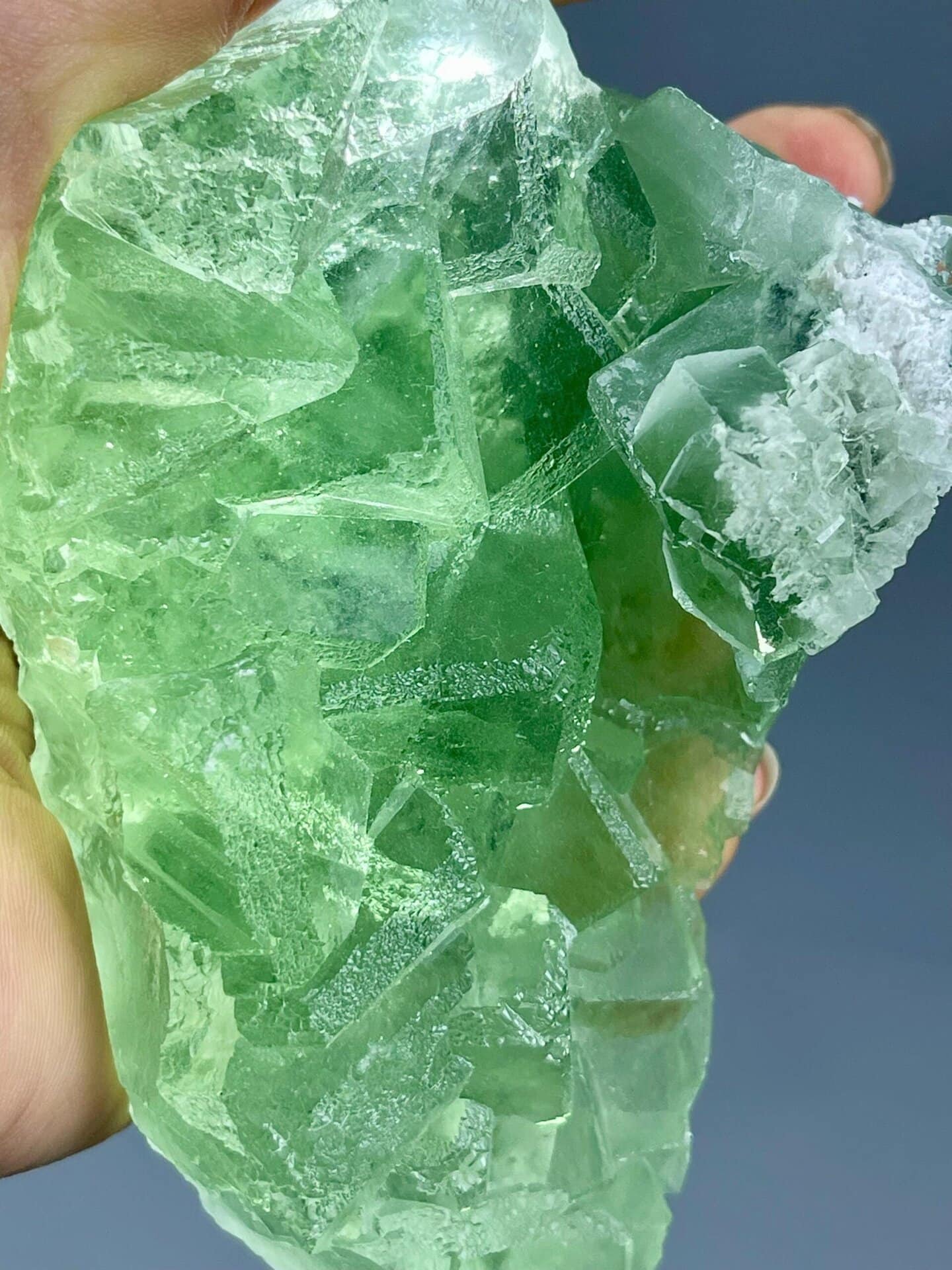 Fluorite penetration twin displaying vitreous luster