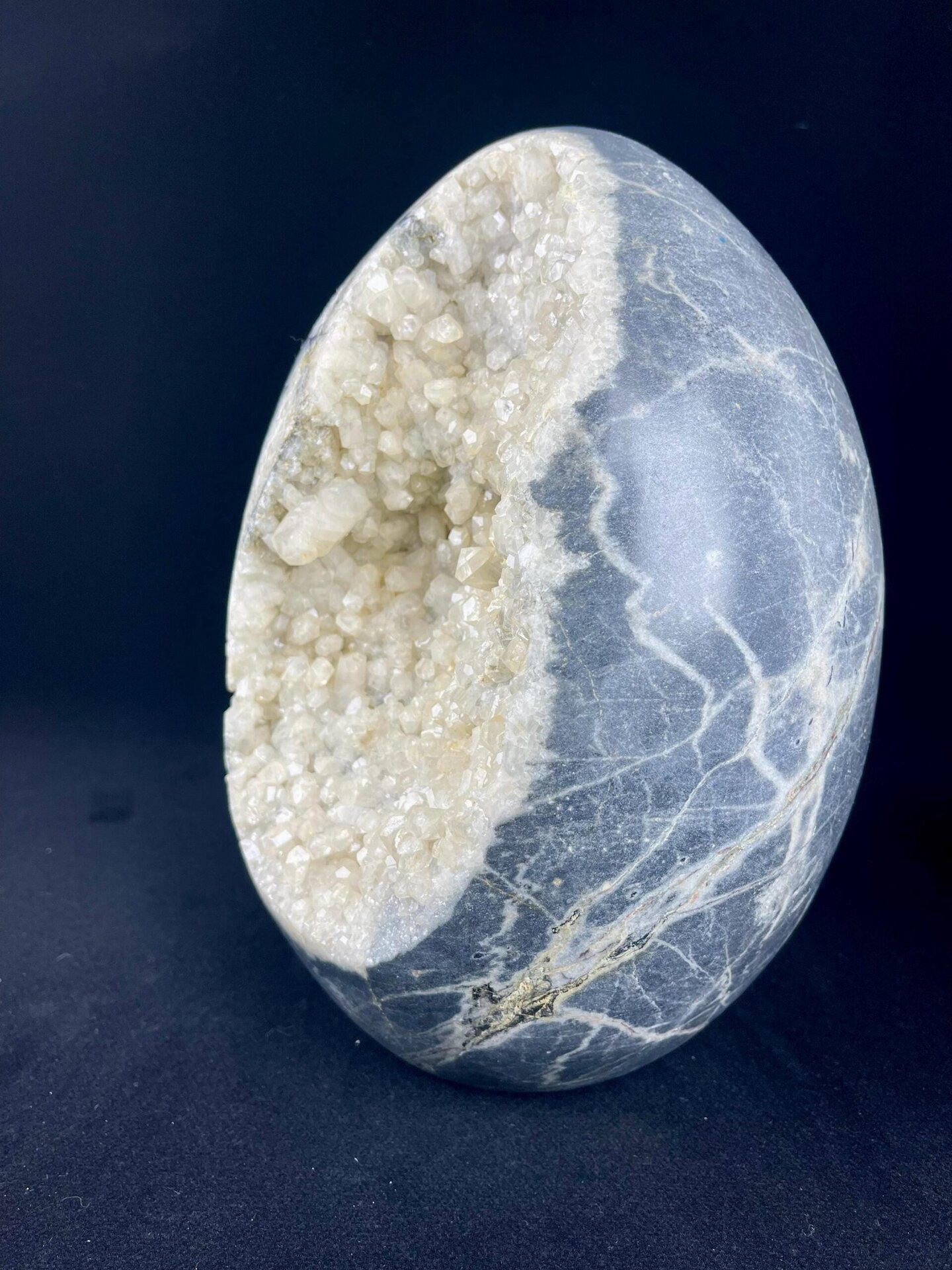 Calcite CaCO3 trigonal geode egg form from Brazil