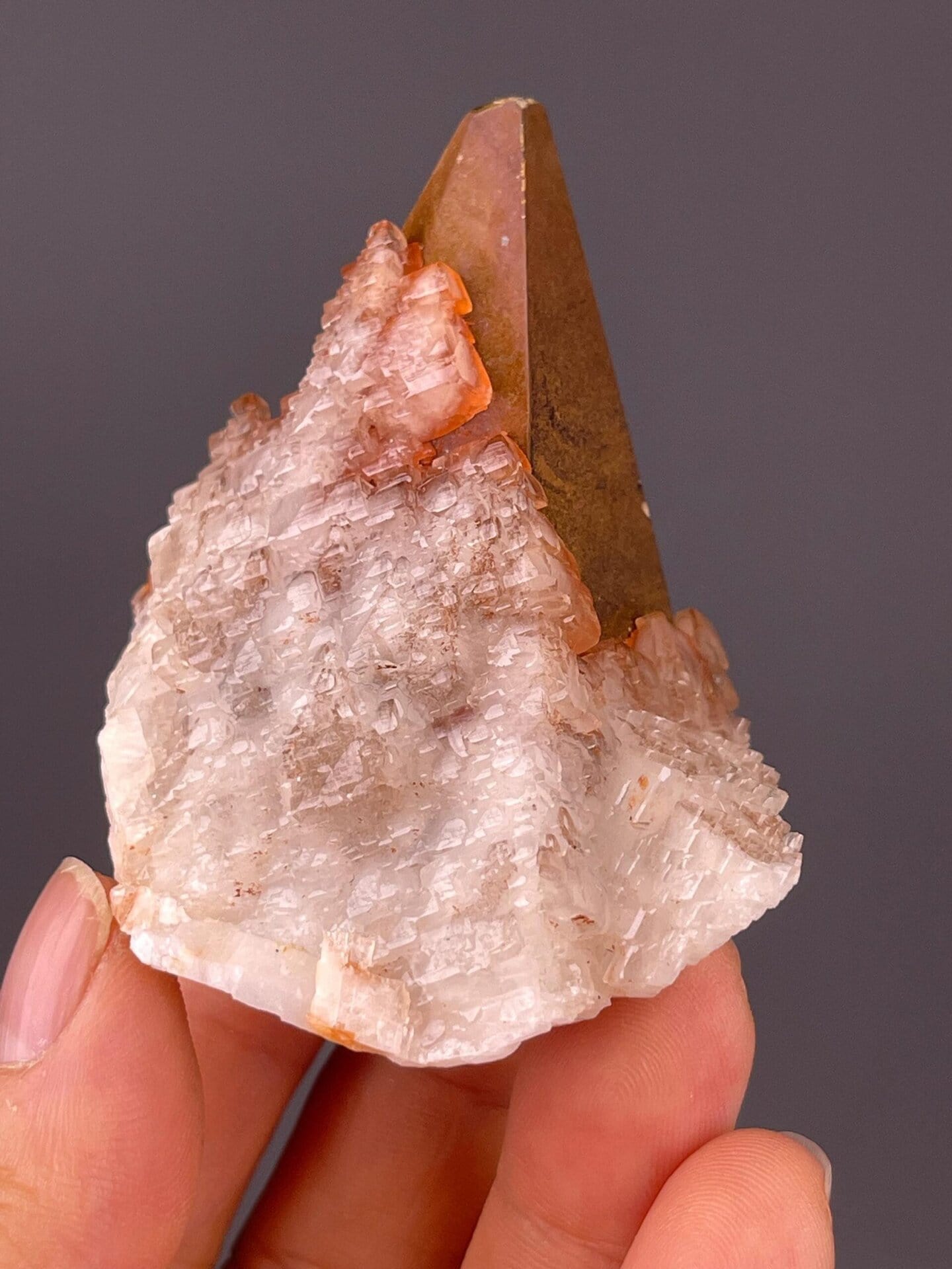 Close-up of calcite tower crystal from Hubei province