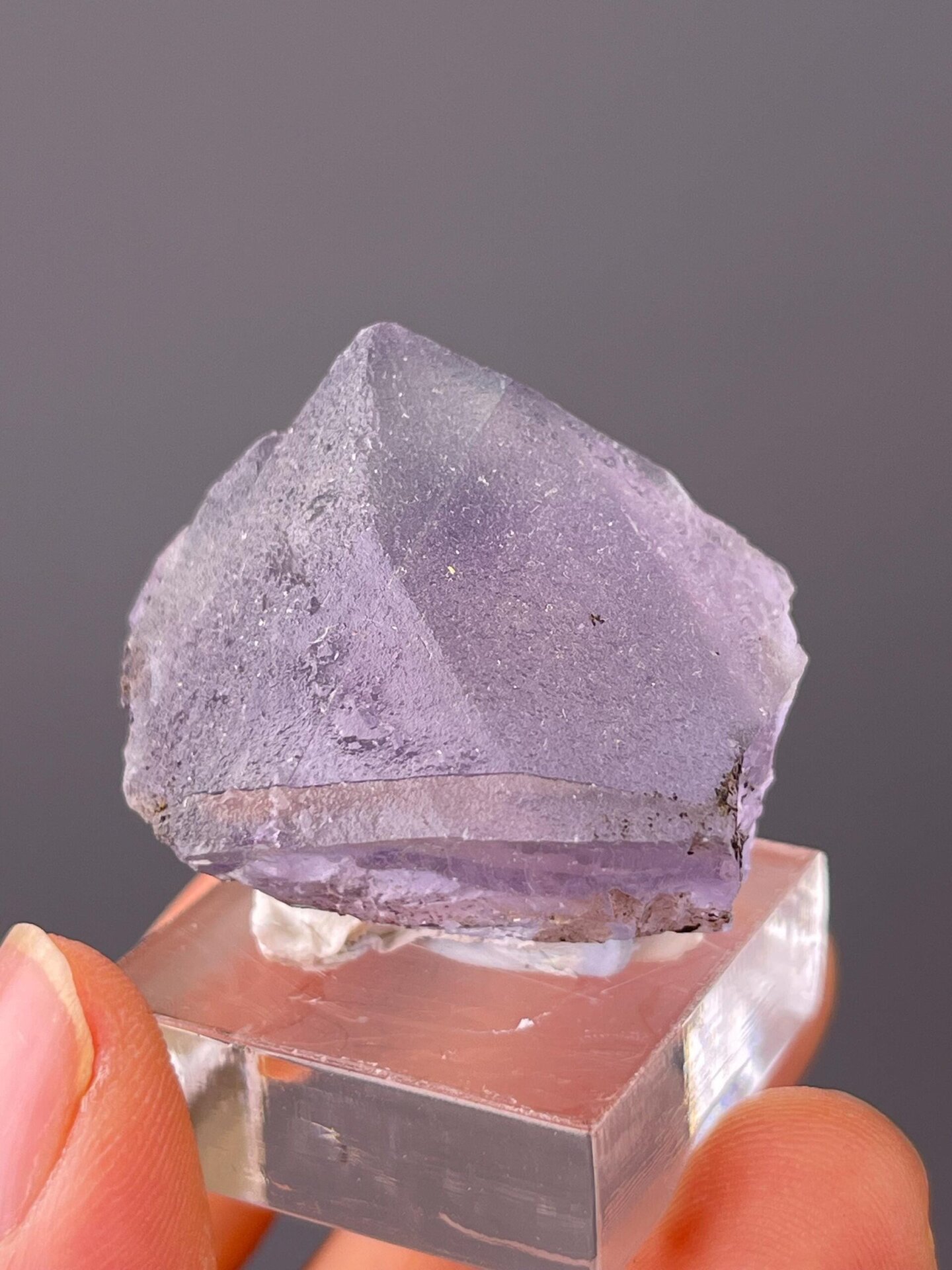 Octahedral fluorite with dissolution patterns from Fujian, China