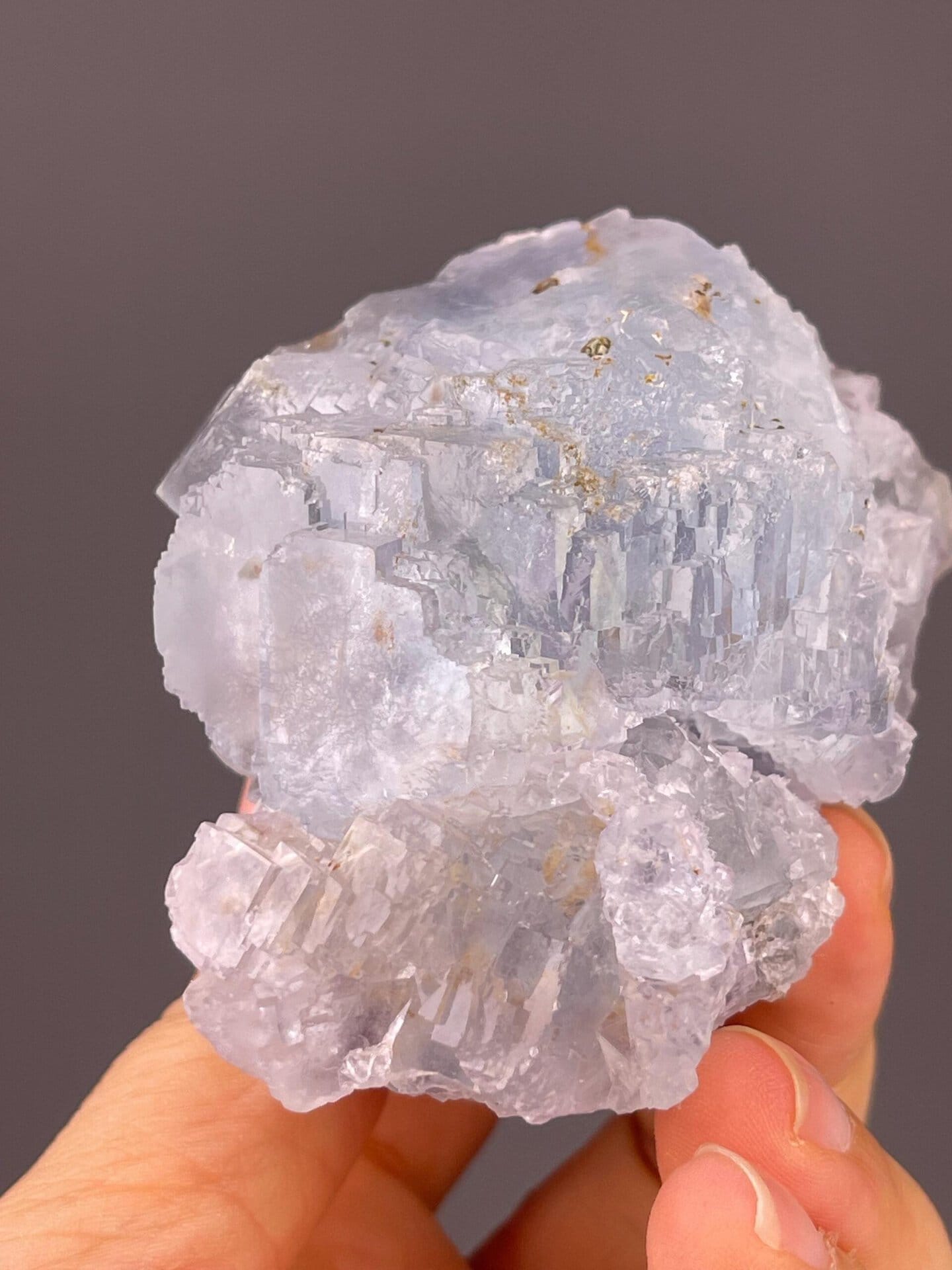 Blue CaF₂ fluorite with characteristic cool blue tone