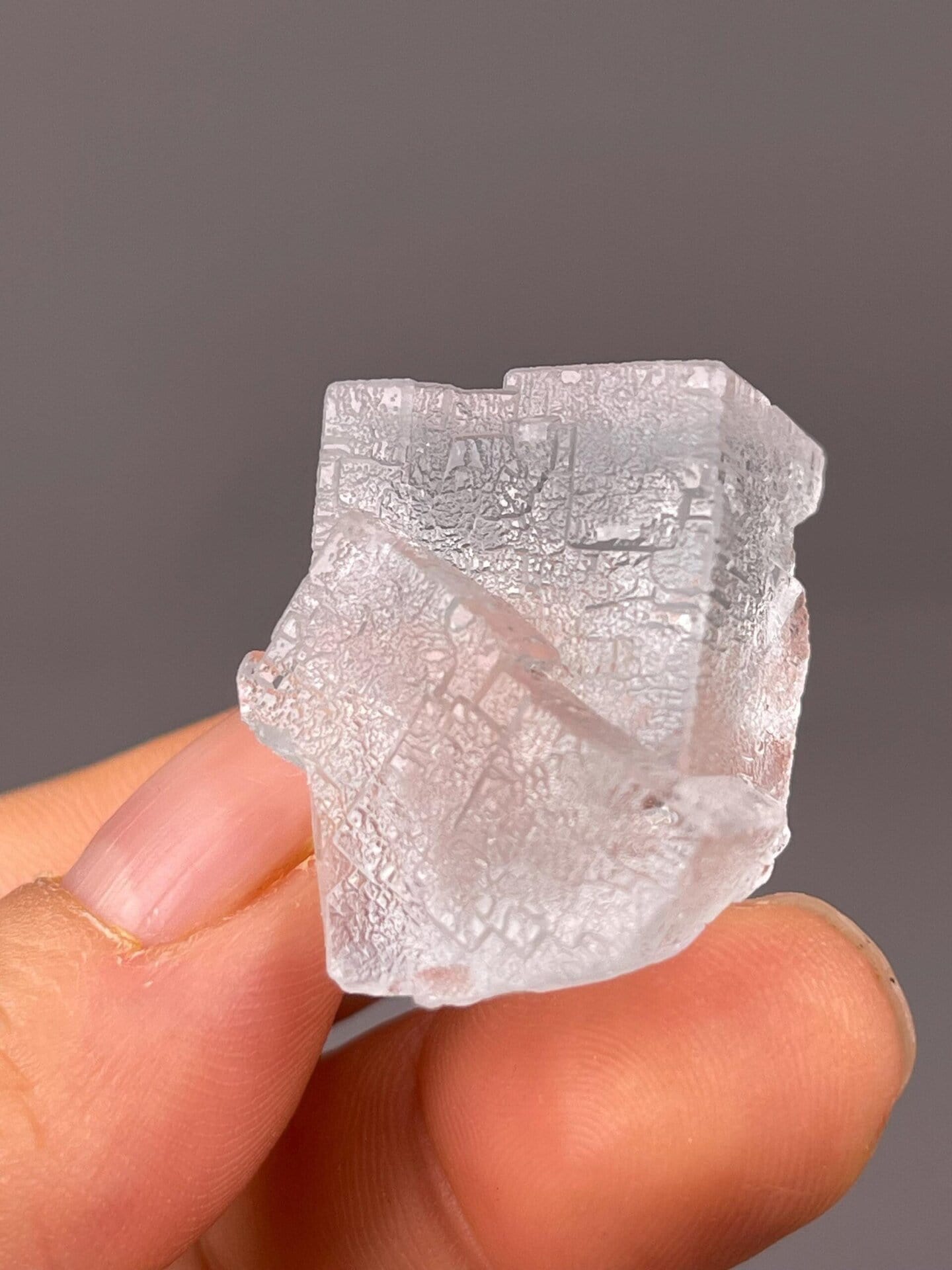 Fluorite twinning specimen with pale blue color from Hunan