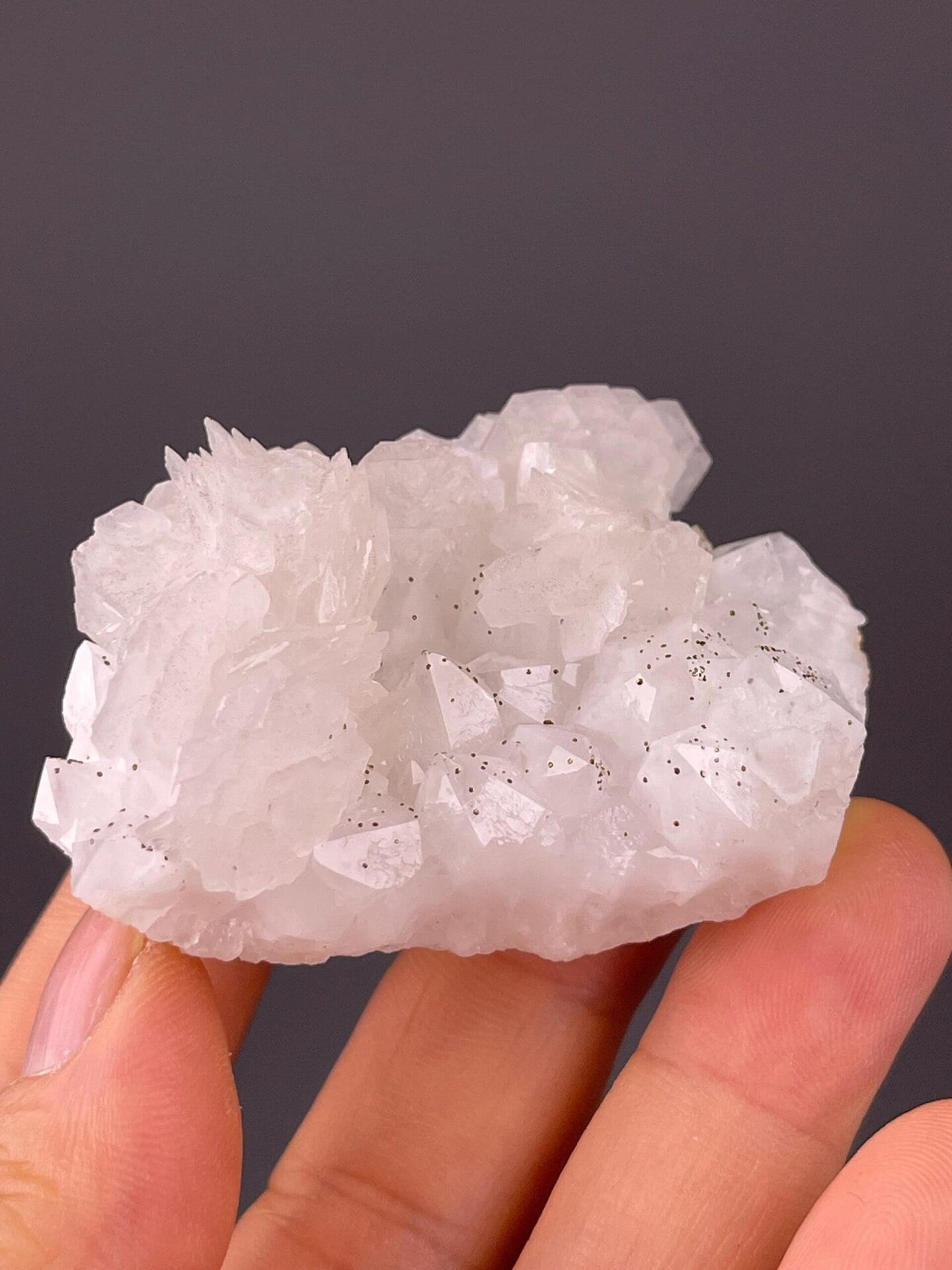 Quartz crystal cluster with pyrite from Yaogangxian, Hunan, China