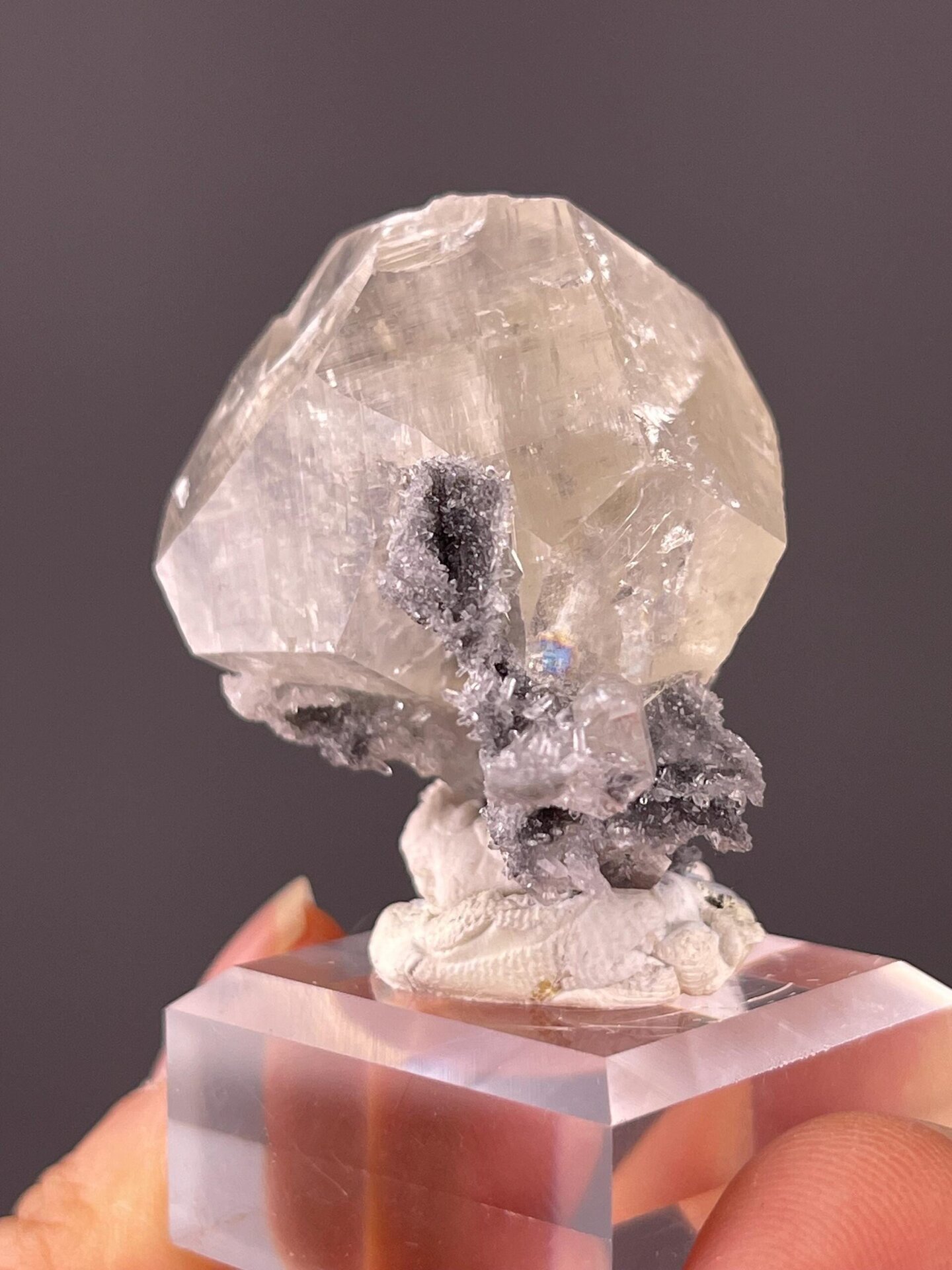 Collector calcite specimen with excellent optical clarity