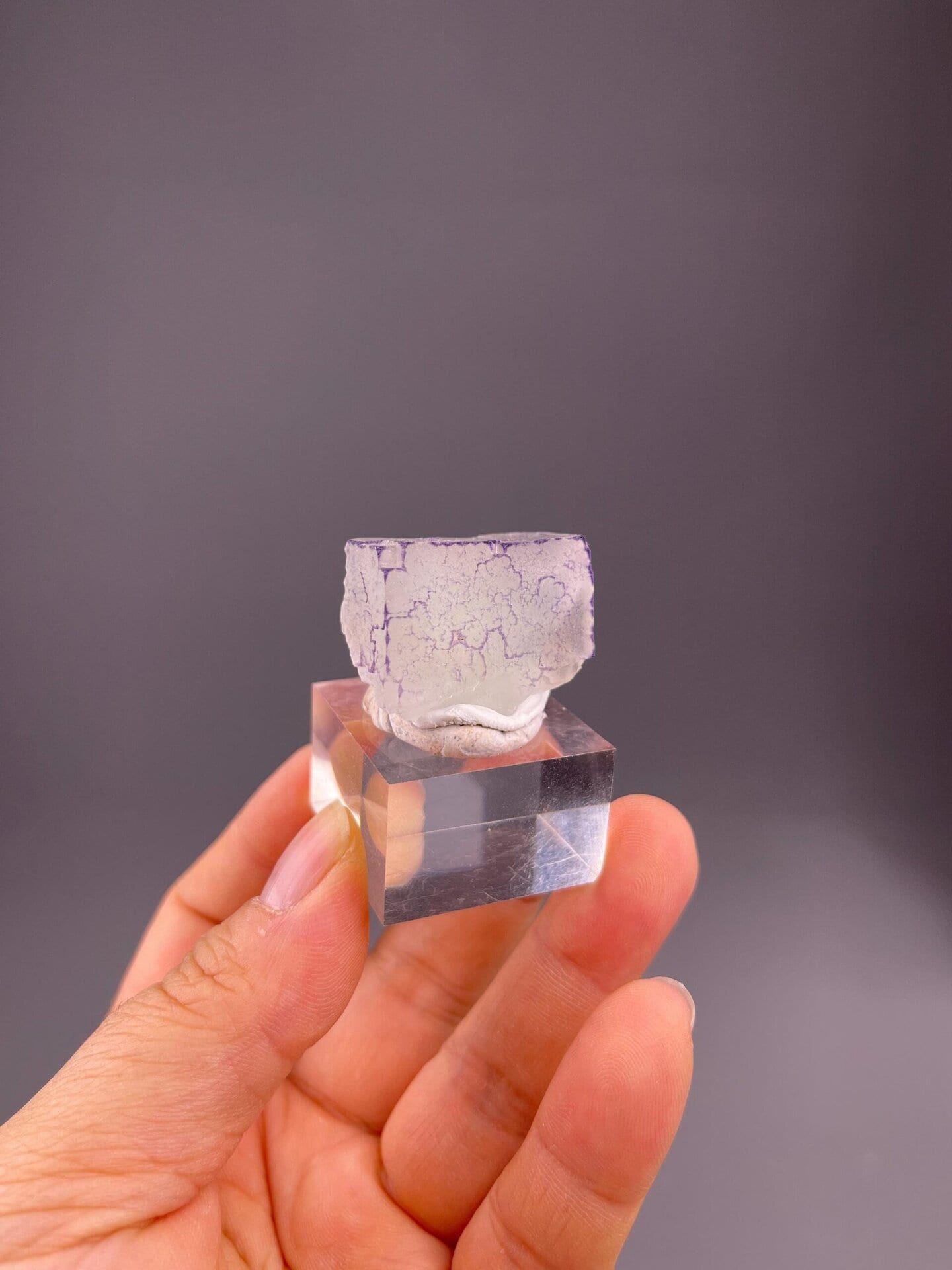 Close-up of deep purple zoning in fluorite Guizhou