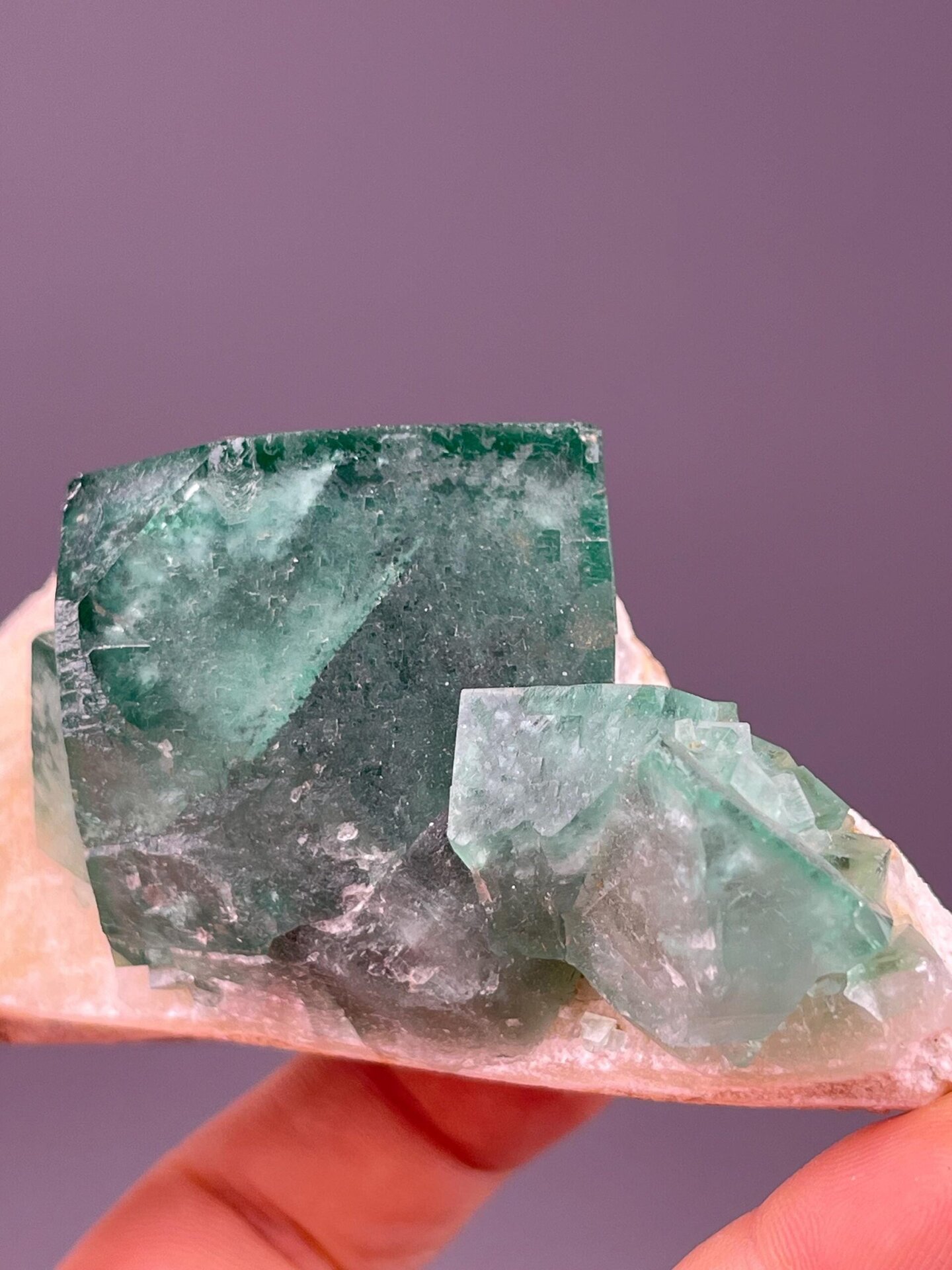 Green fluorite cube Madagascar ruler scale reference