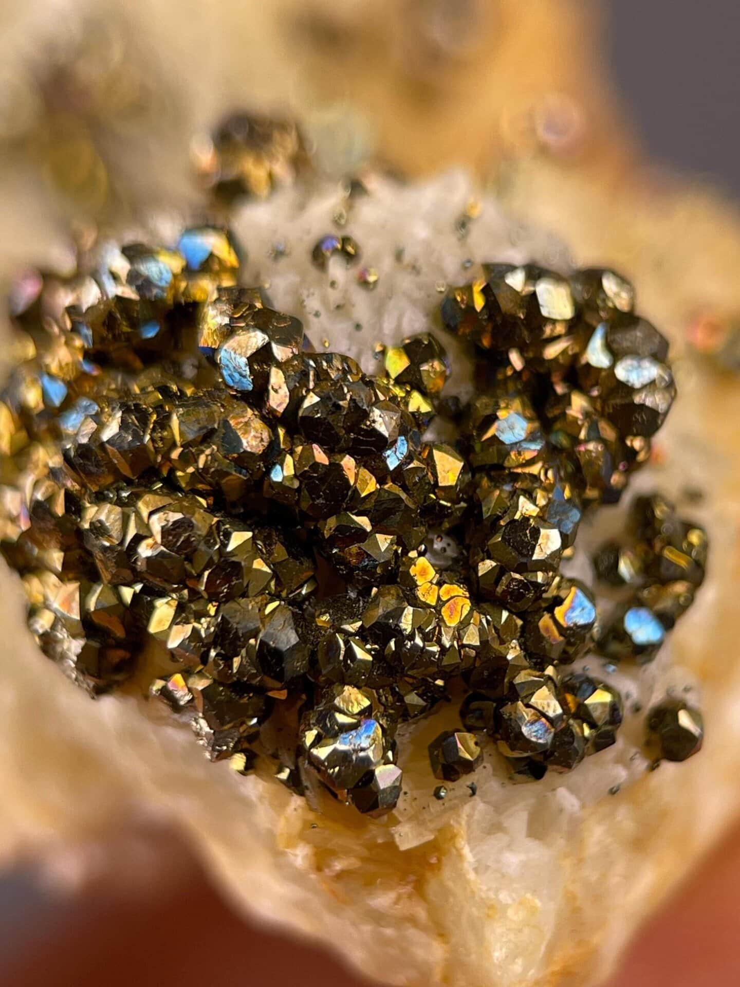 Angled view of pyrite with chalcopyrite Hubei
