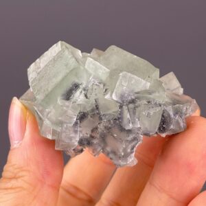 Green Fluorite Cluster - Transparent Crystal Cubes - Xianghualing Mine - Natural Decorative Gem