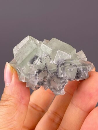 Green Fluorite Cluster - Transparent Crystal Cubes - Xianghualing Mine - Natural Decorative Gem
