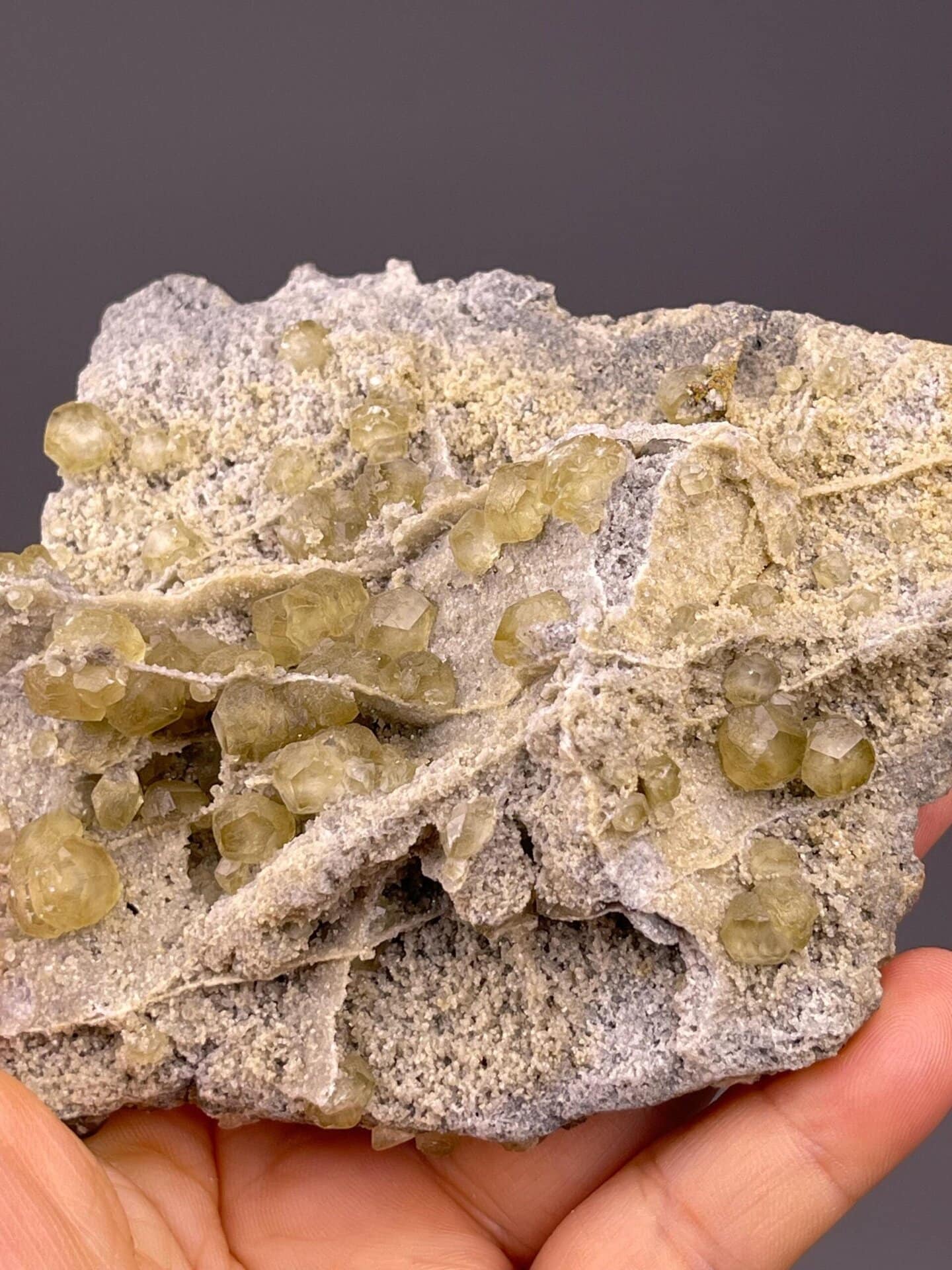 Yellow calcite crystal cluster from Fujian China