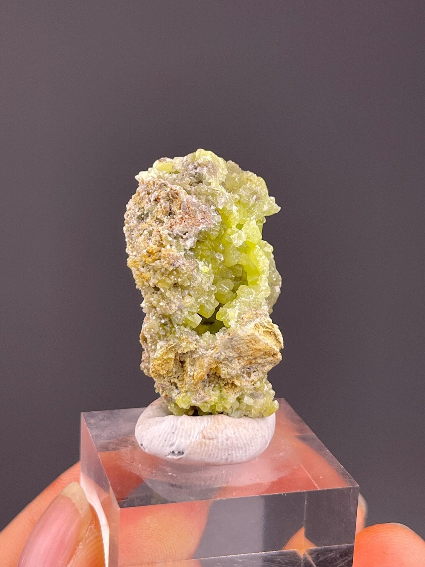 Top view of green pyromorphite cluster Guangxi