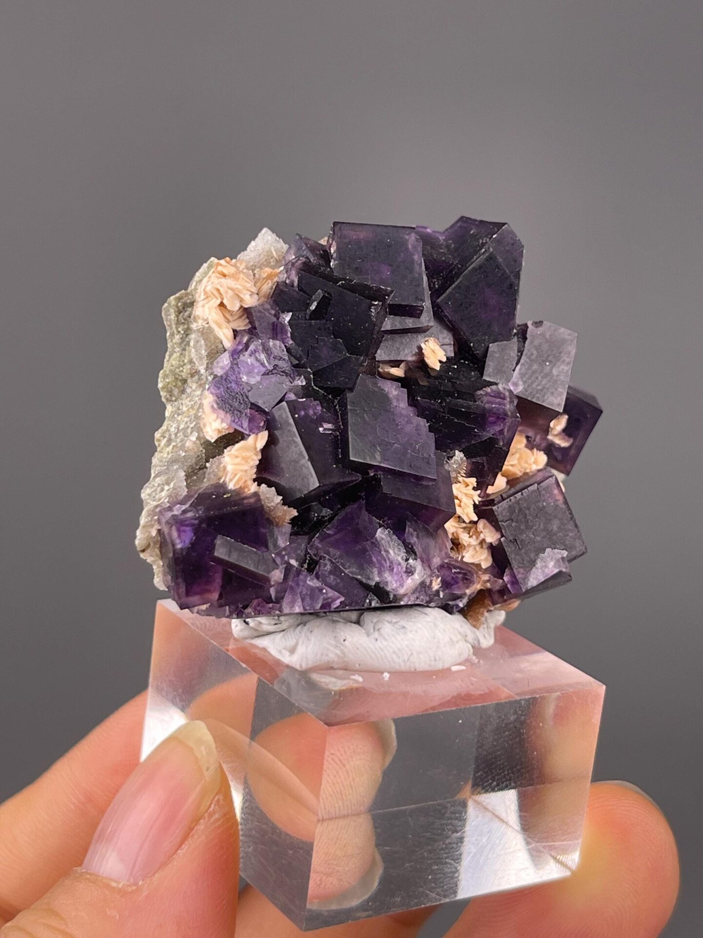 Purple zoning detail on fluorite crystals Anhui