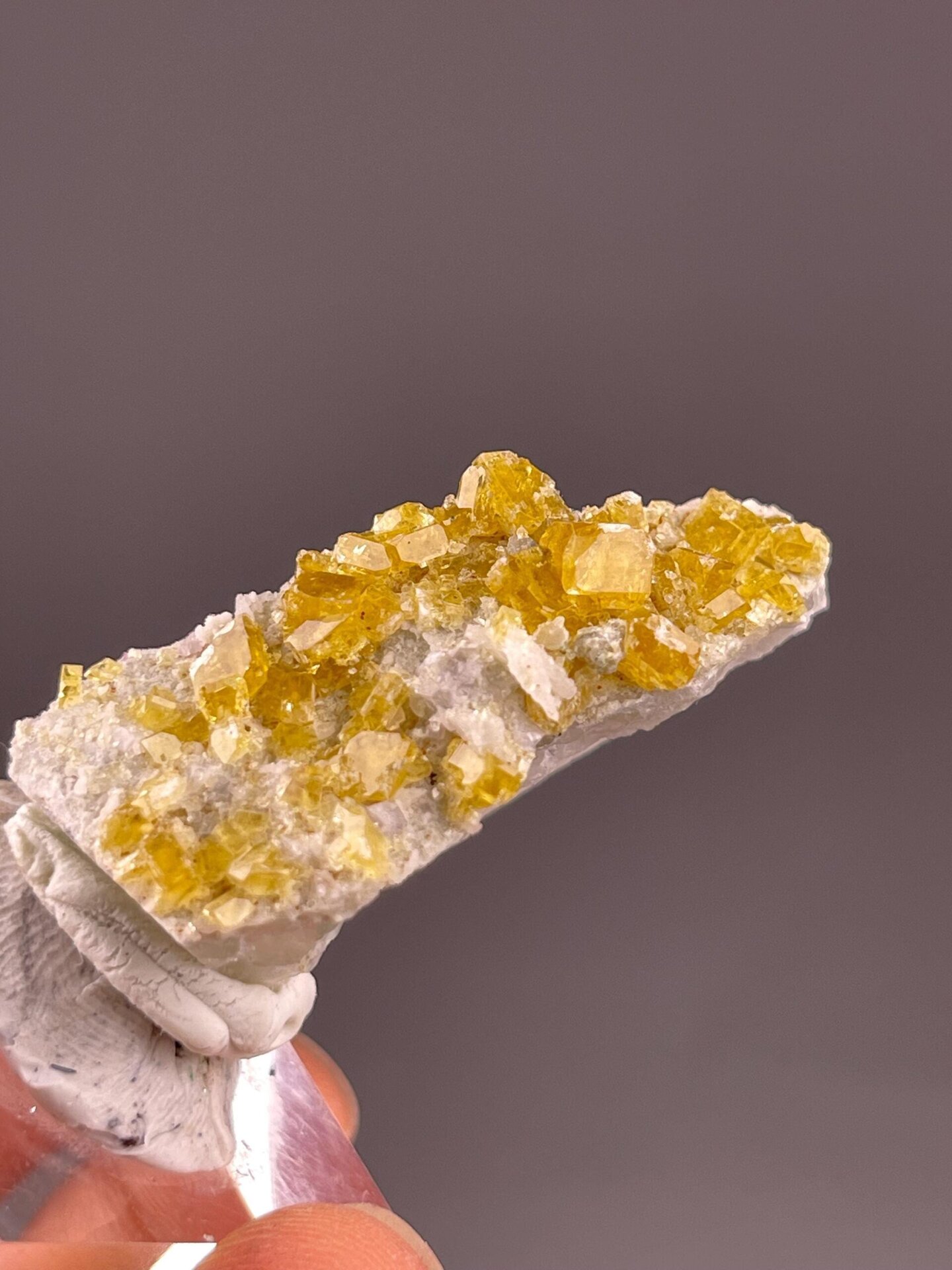 Intergrown cubic fluorite crystals close-up