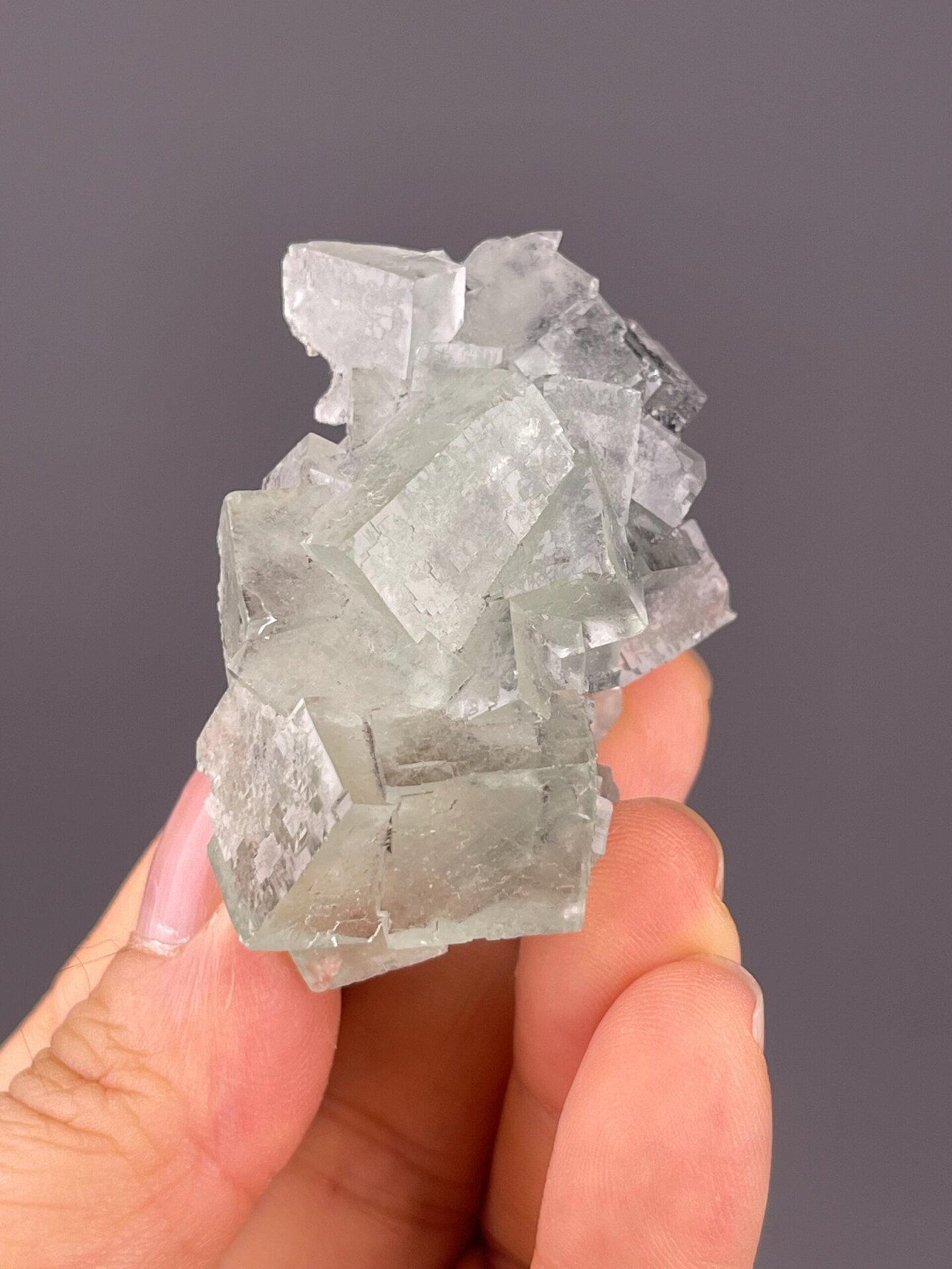 Green fluorite Xianghualing Mine crystal detail