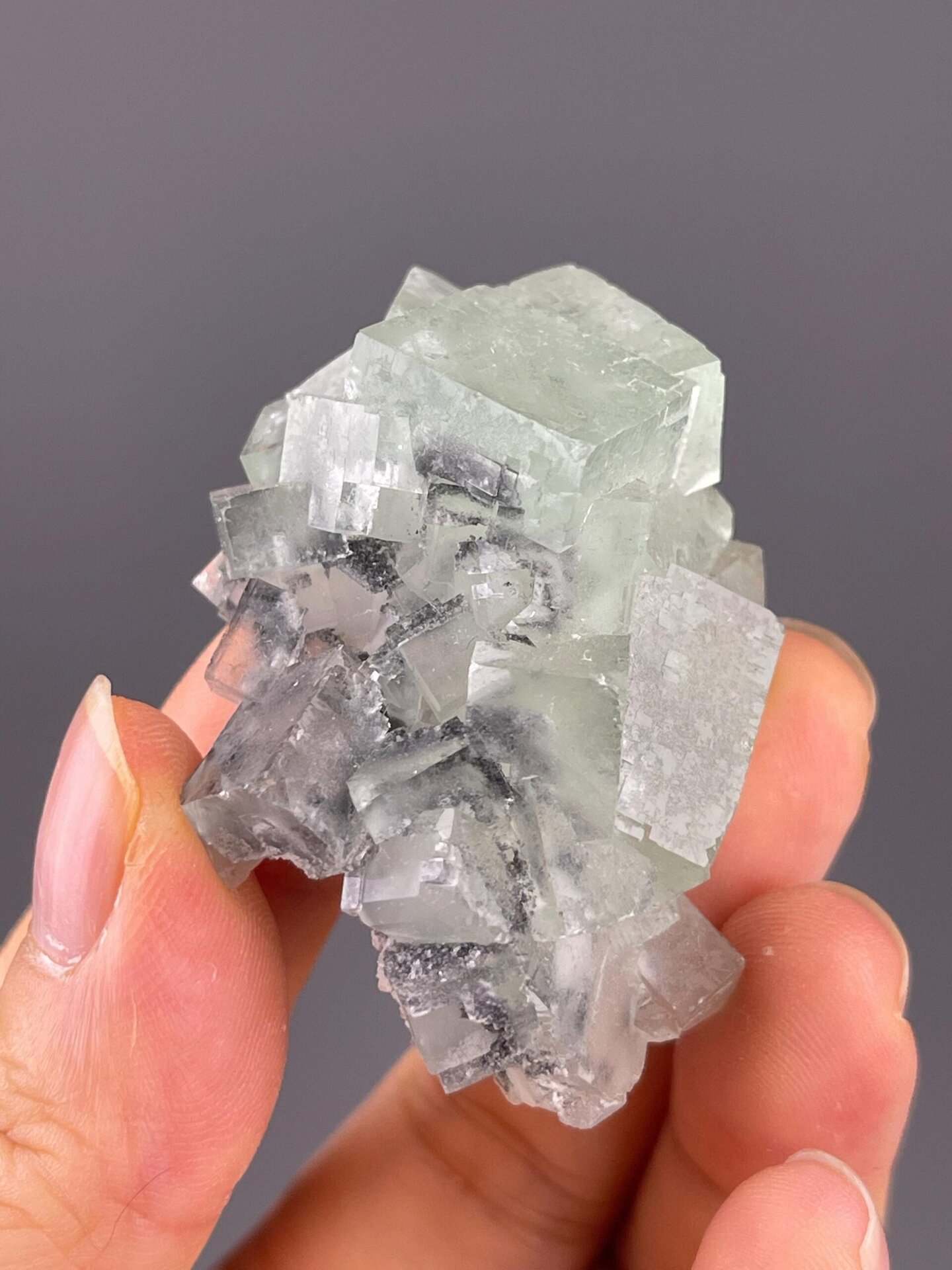 Full view of green fluorite Hunan specimen