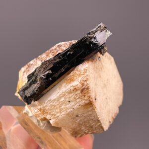 Black Tourmaline Raw Crystal - Unique Feldspar Matrix - Namibia Origin - Healing Stone