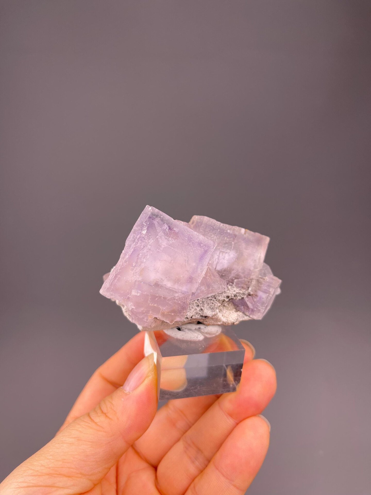 Purple fluorite cluster side profile Western China