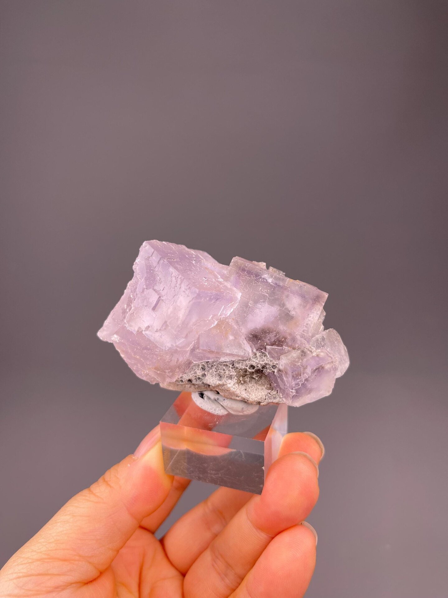 Faint color zoning in fluorite crystal detail