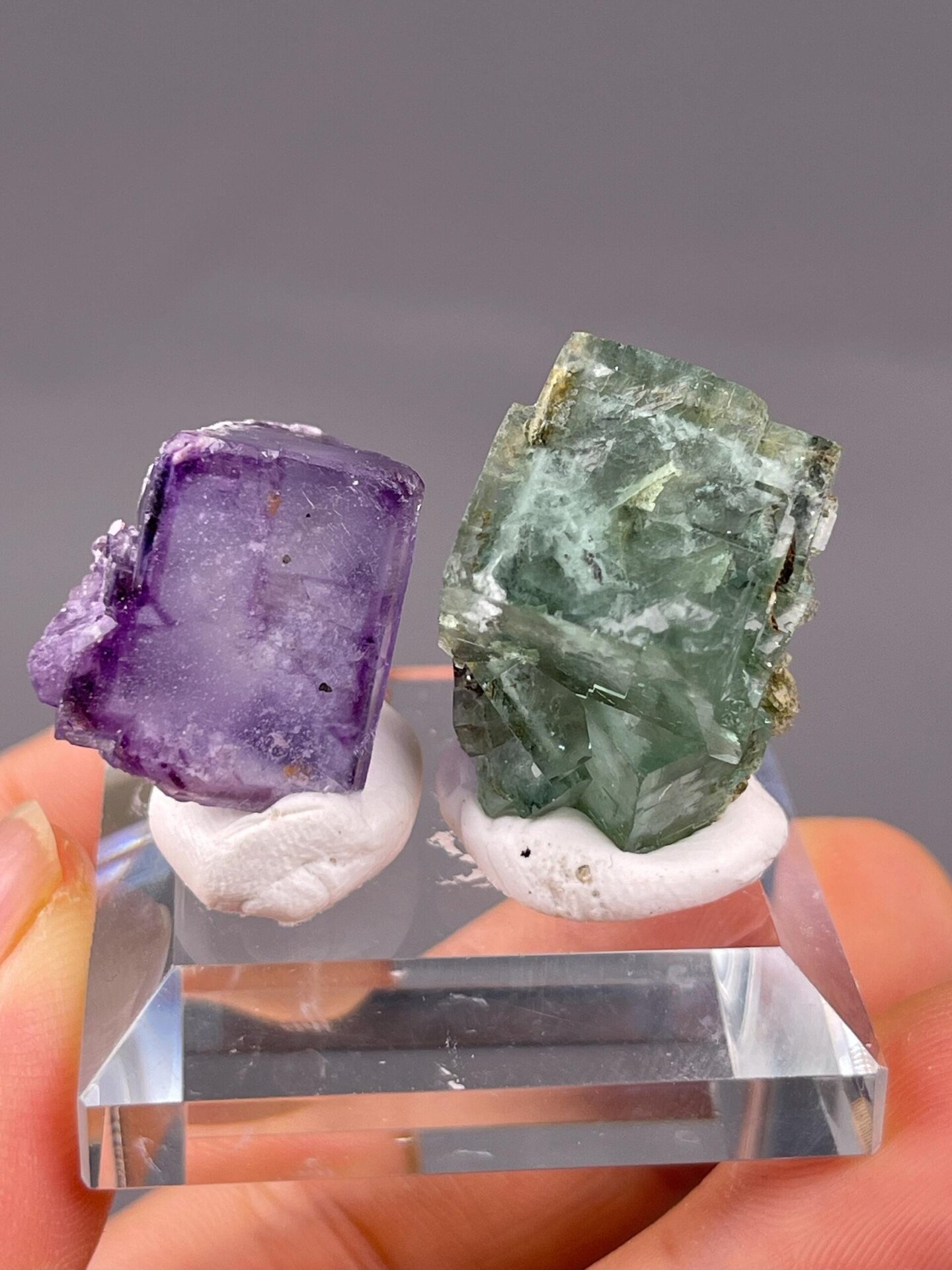 Purple fluorite zoning specimen set detail
