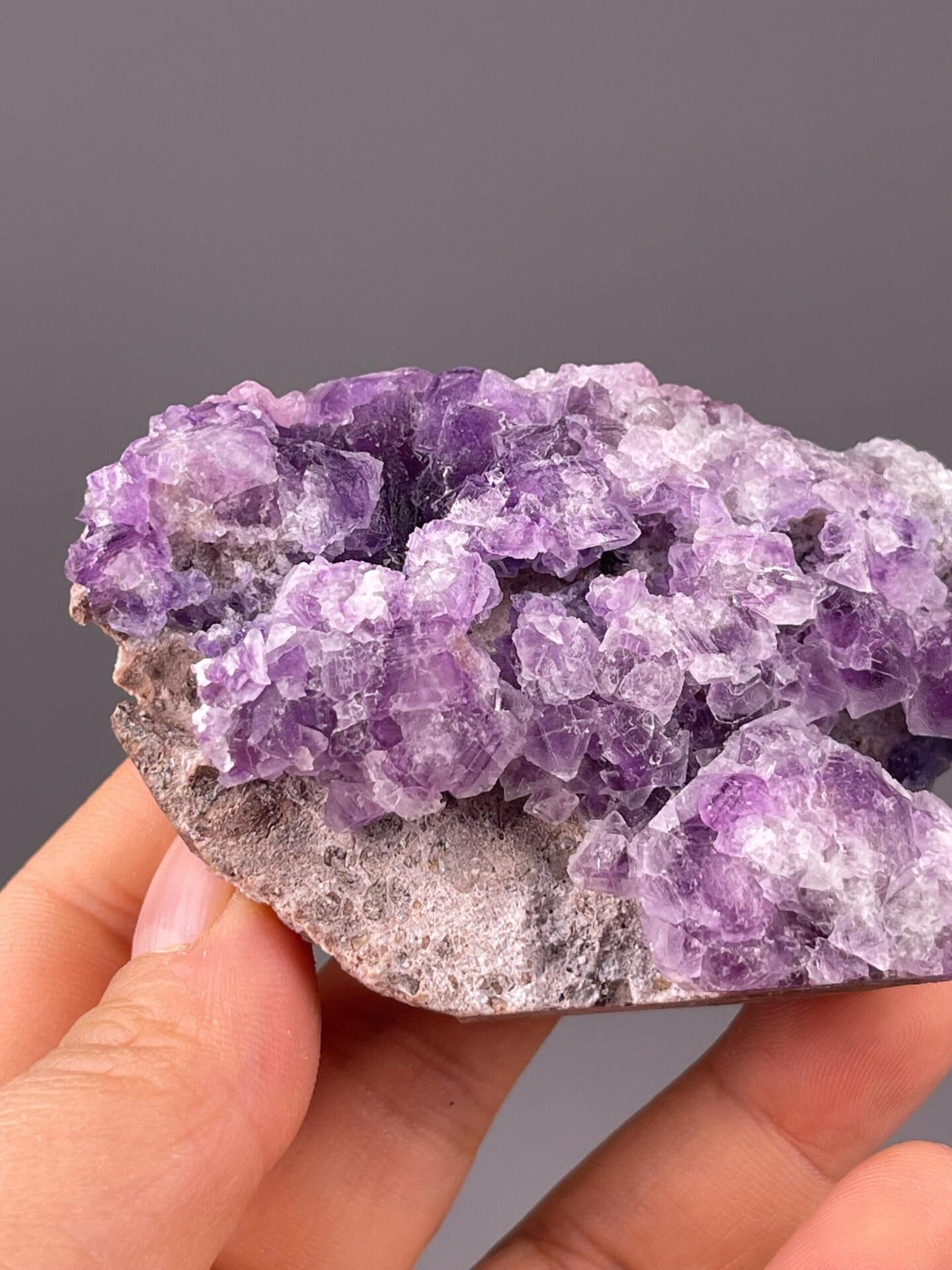 Cubic fluorite translucent surfaces detail