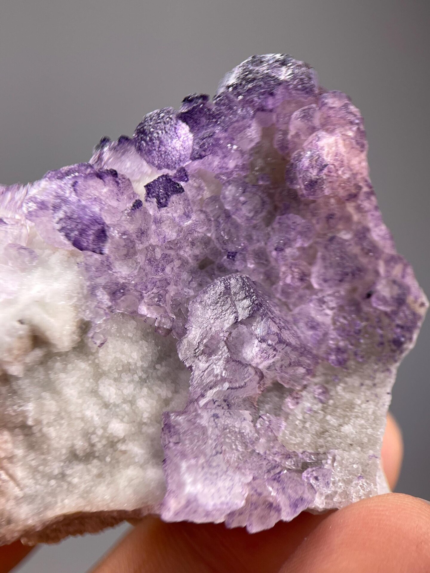 Purple cubic fluorite geometric arrangement