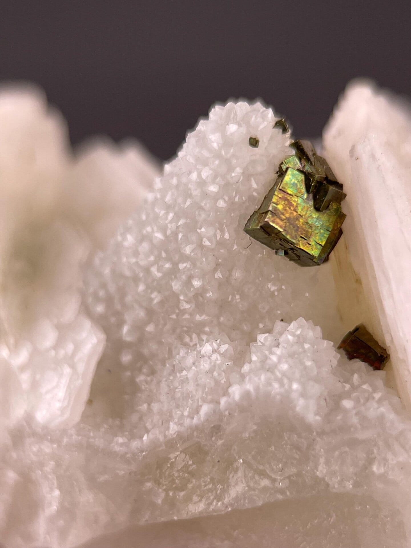 Full pyrite quartz fluorite specimen on white background
