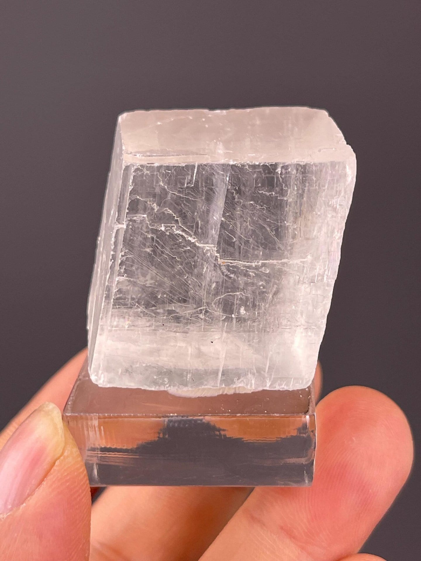 Full Iceland spar optical calcite on white background