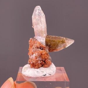 Rare Twin Calcite Crystal Structure - Feather Inclusion Delight - Sourced from Anhui, China - Perfect for Collectors